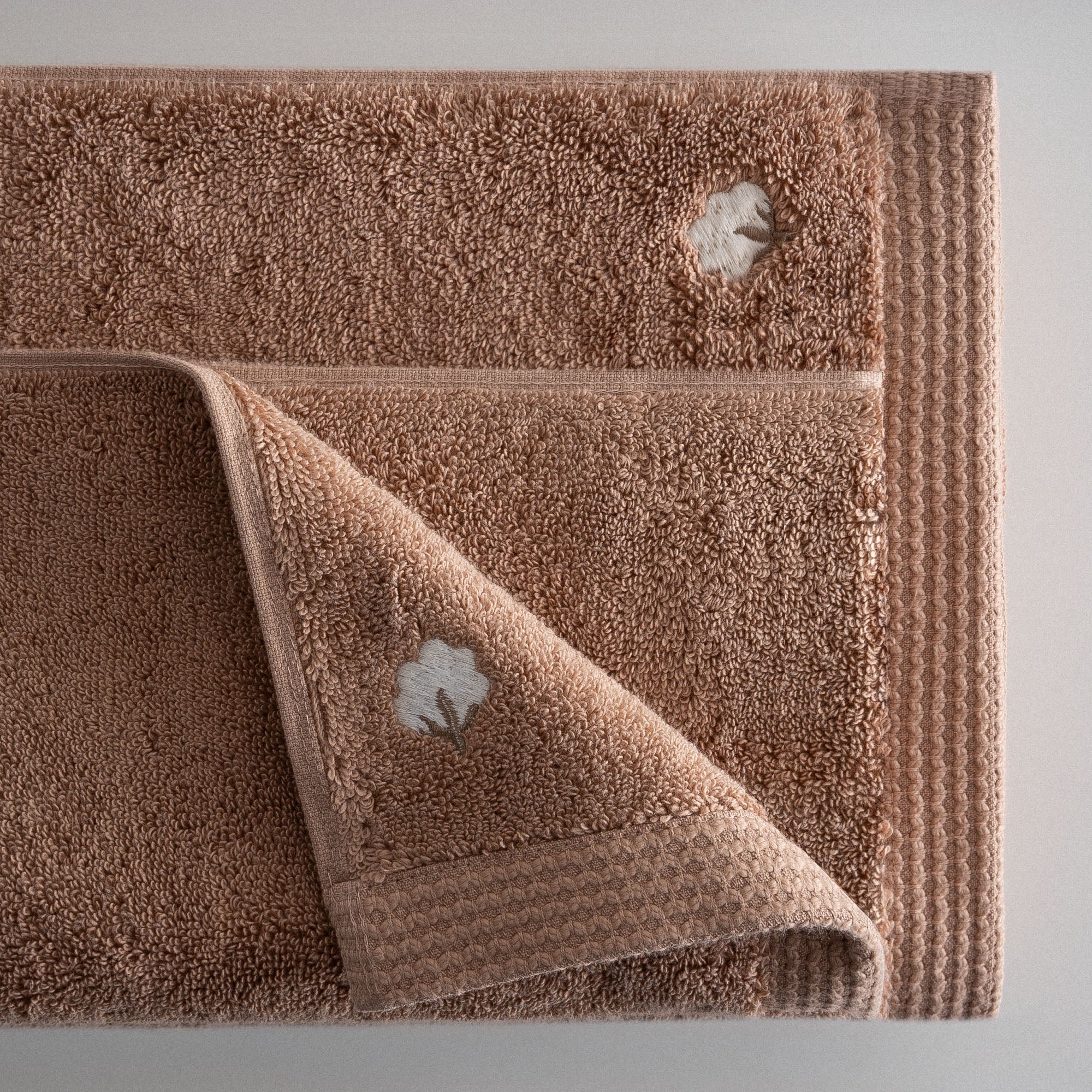 Pure Cotton Organic Turkish Cotton Bath Towel Set of 3 Brown