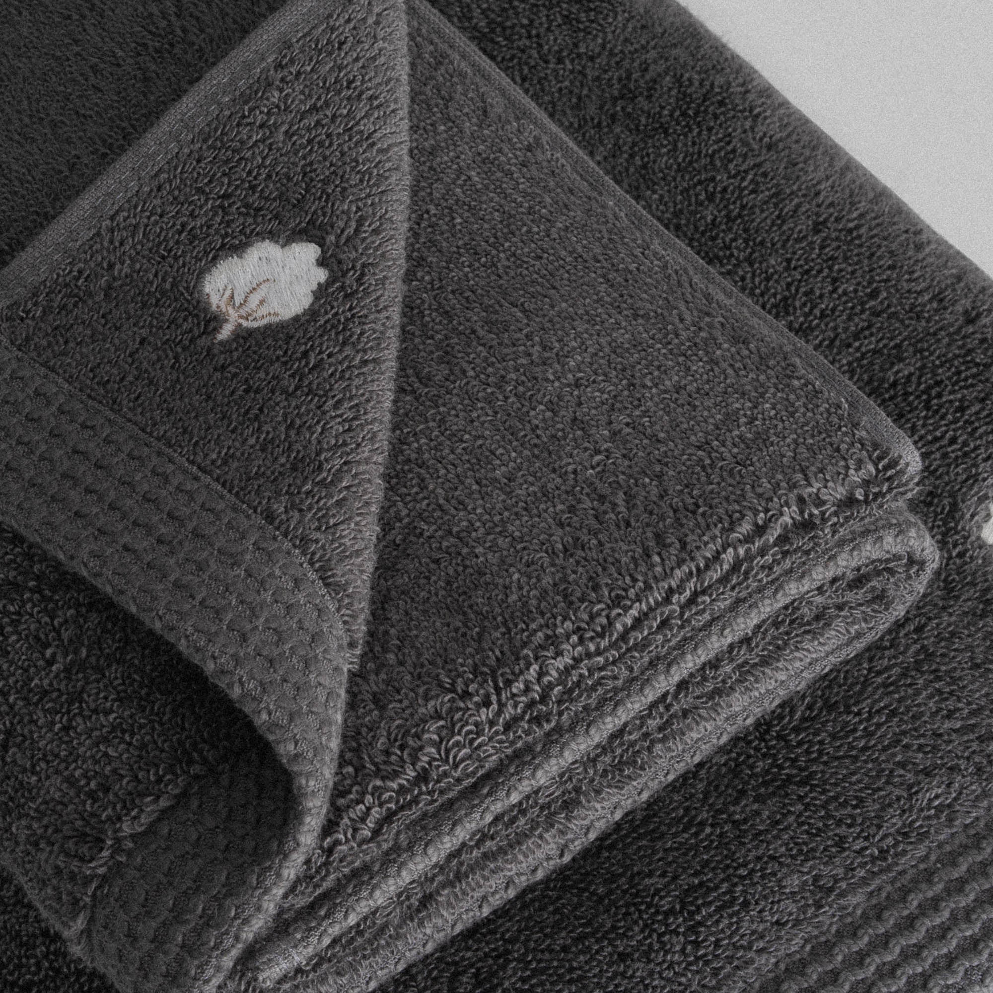 Pure Cotton Organic Turkish Cotton Bath Towel Set of 6 Anthracite