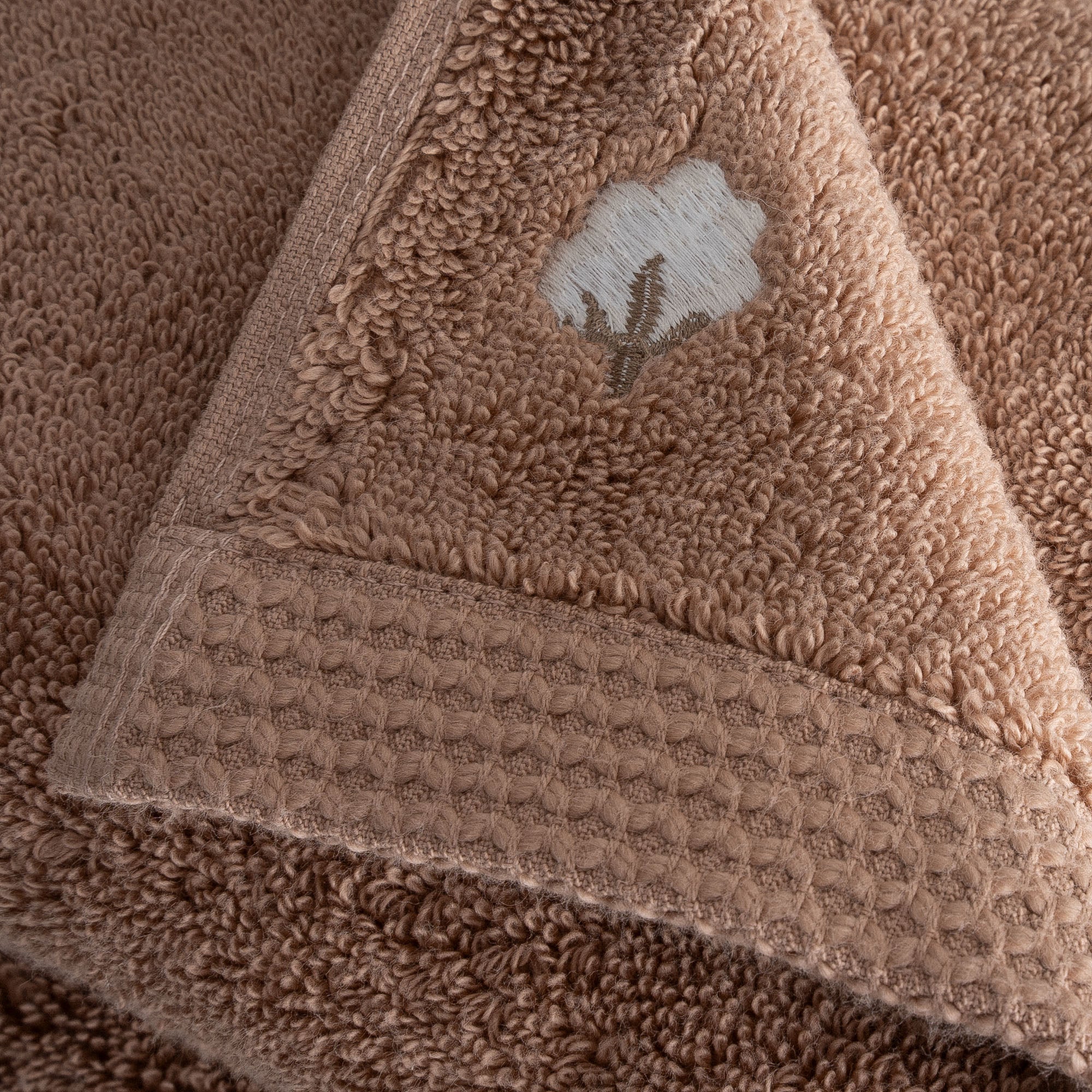 Pure Cotton Organic Turkish Cotton Bath Towel Set of 6 Brown