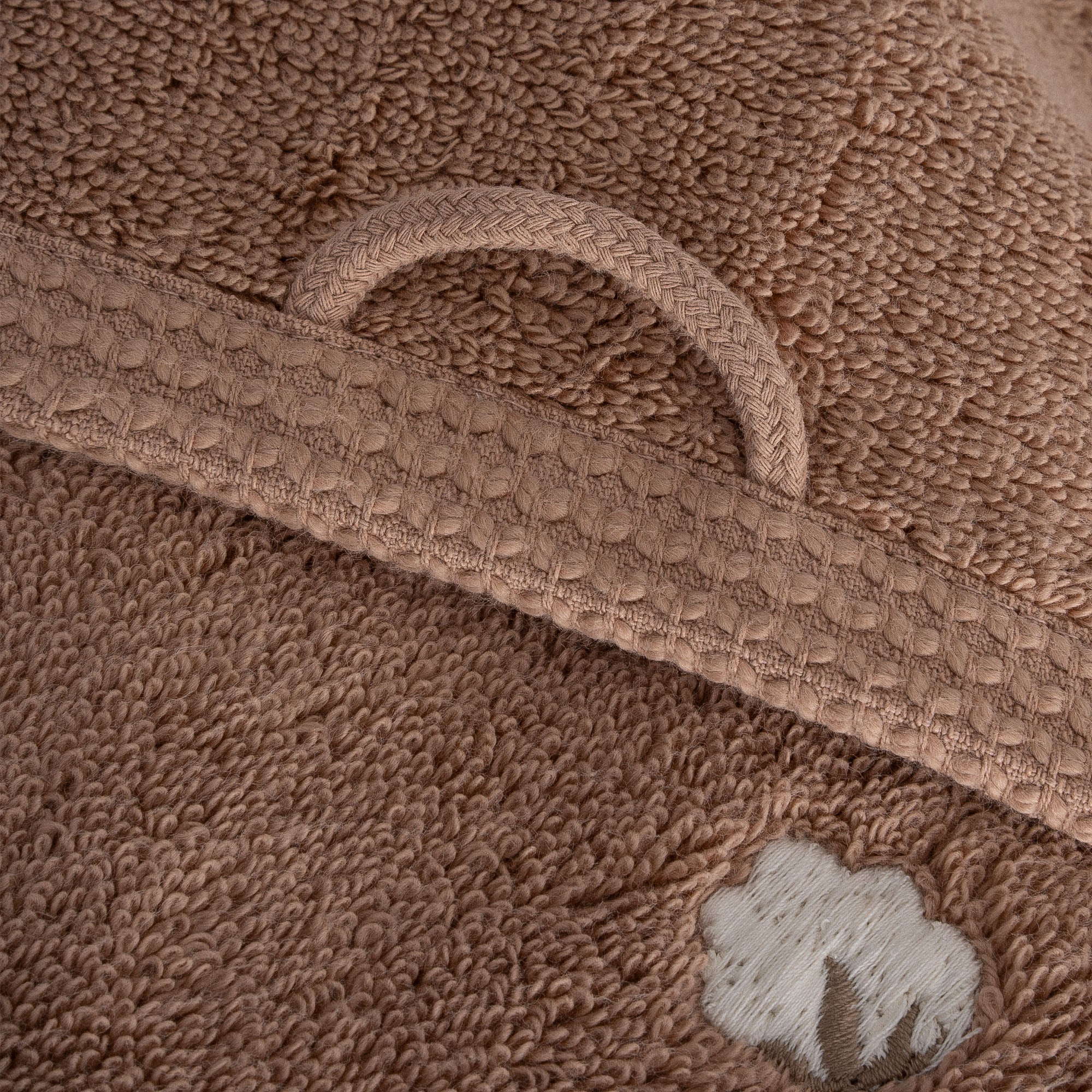Pure Cotton Organic Bath Towel Set of 3 Brown