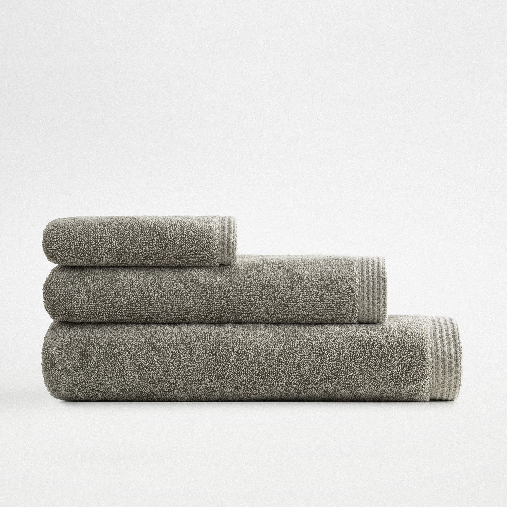 Pure Cotton Organic Bath Towel Set of 3 Green