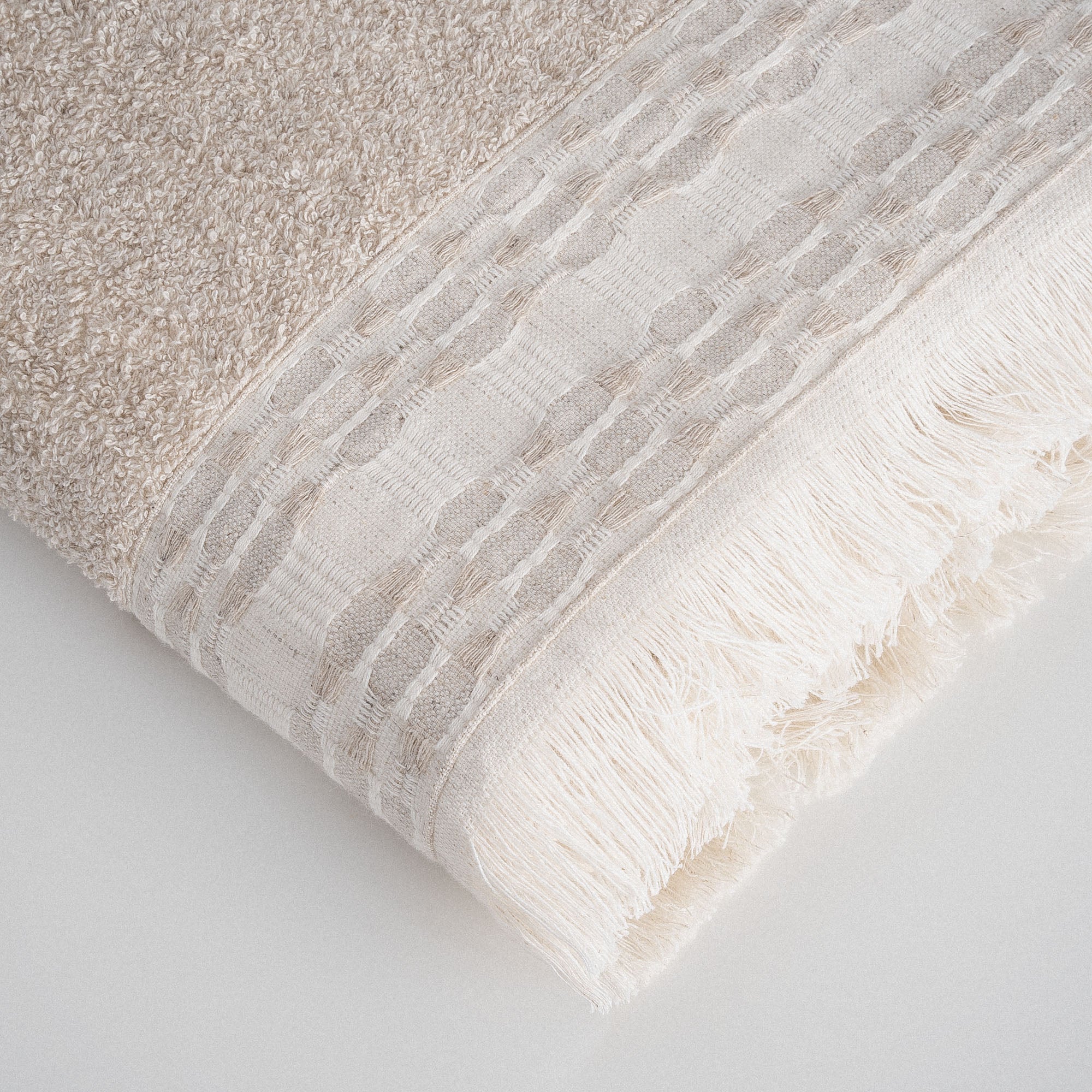 Ramina Organic Cotton Hemp Men's Bath Towel Beige