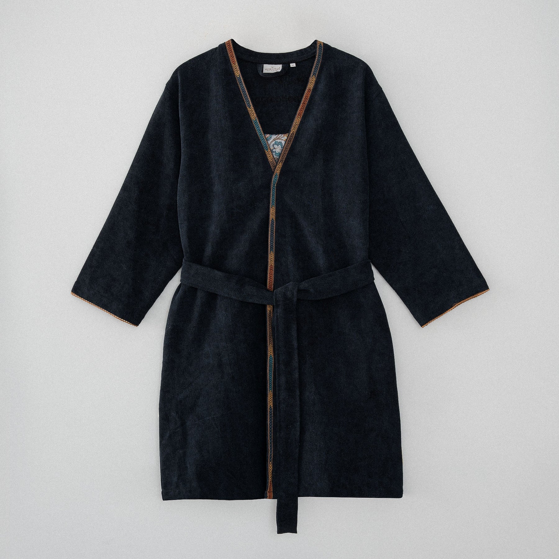 Revna Organic Turkish Cotton Women's Dressing Gown Black