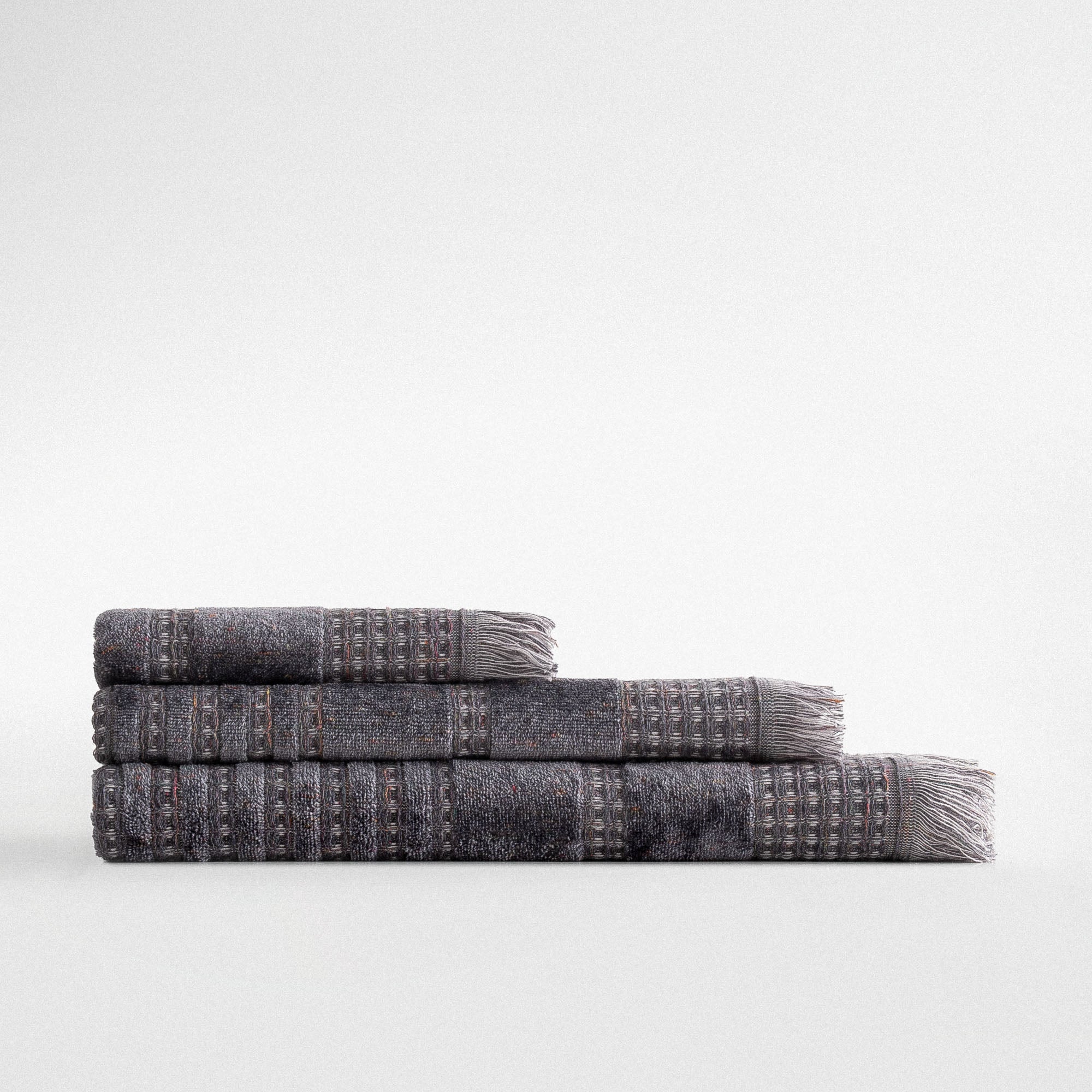 Zeus Organic Cotton Towel Set of 3 Inject Anthracite
