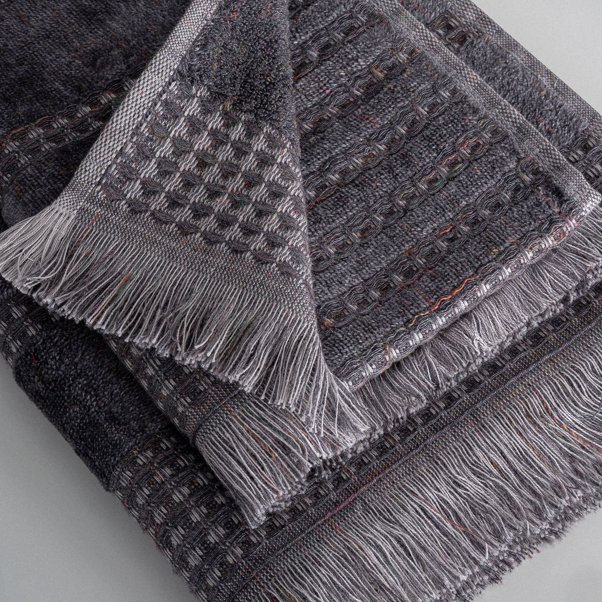 Zeus Organic Turkish Cotton Bath Towel Set of 3 Inject Anthracite