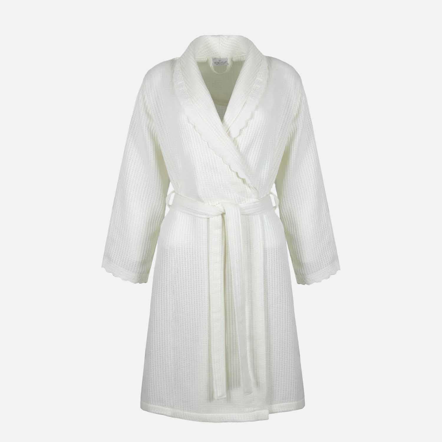 Alessa Organic Cotton Pique Women's Bathrobe Cream