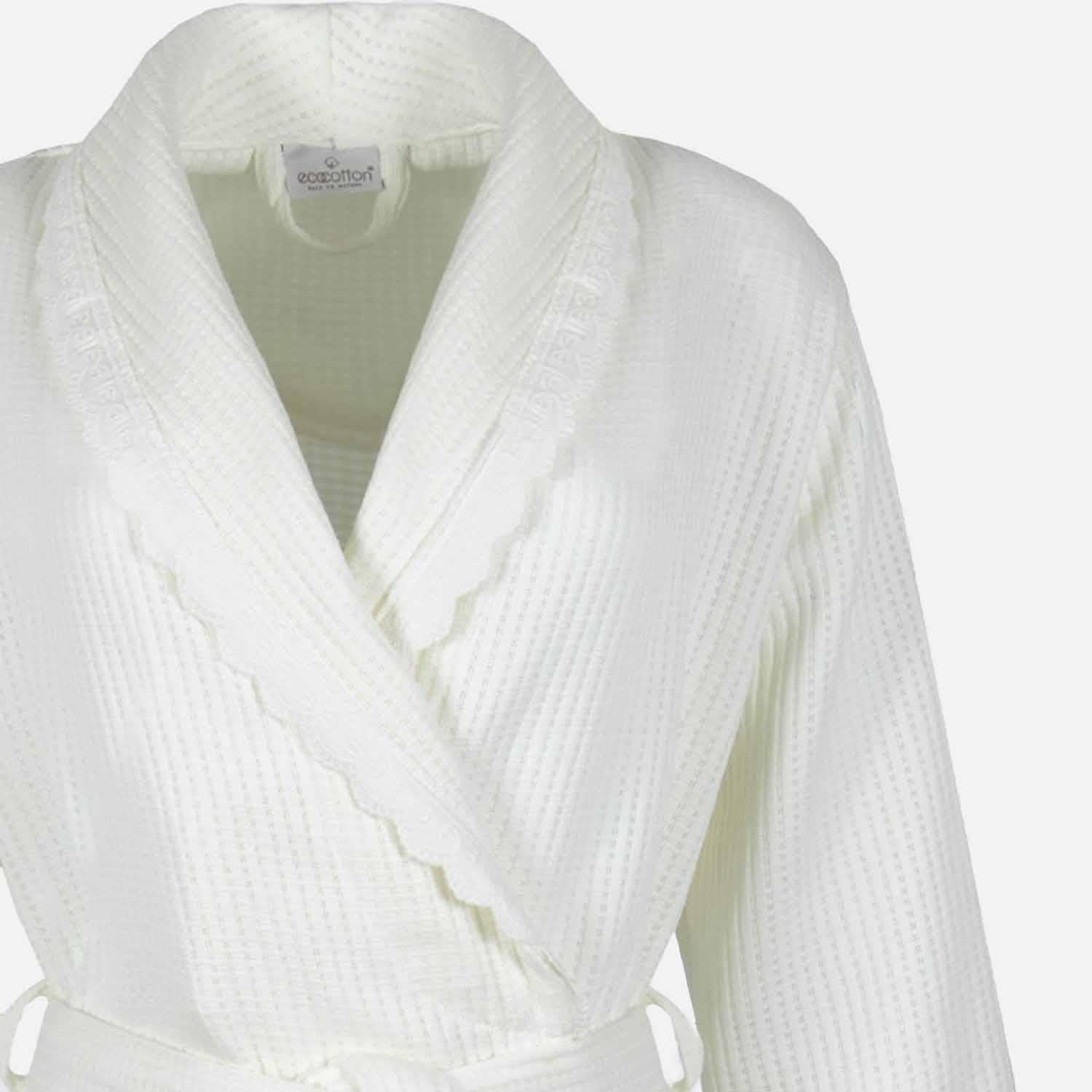 Alessa Organic Cotton Pique Women's Bathrobe Cream