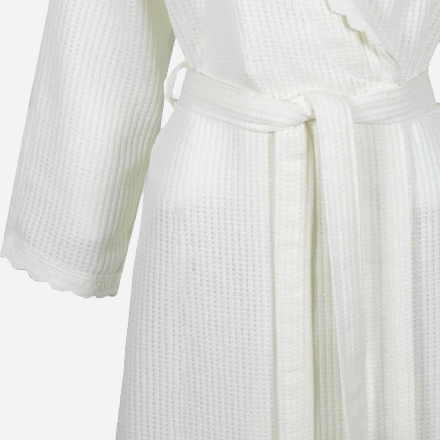 Alessa Organic Cotton Pique Women's Bathrobe Cream