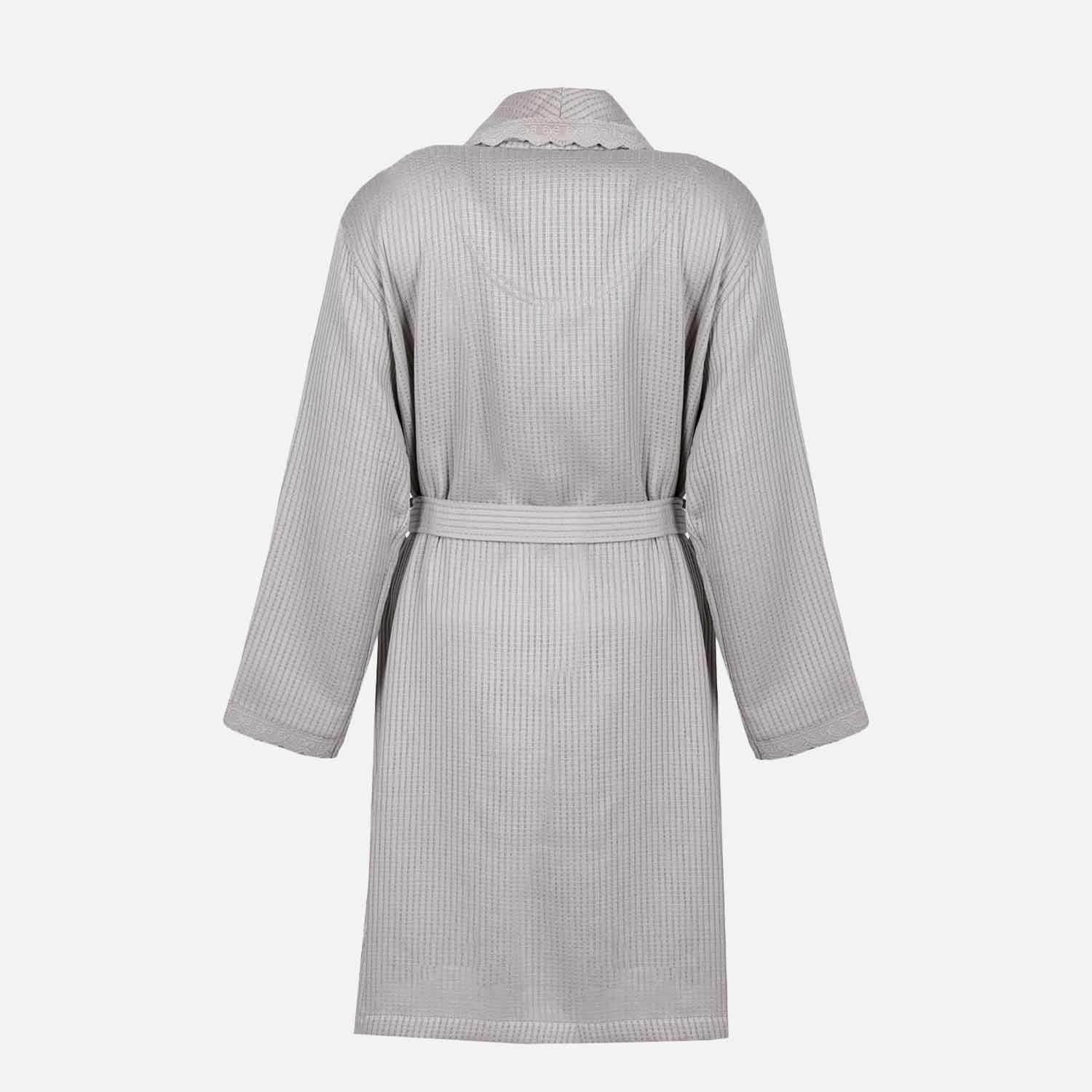 Alessa Organic Cotton Pique Women's Bathrobe Gray