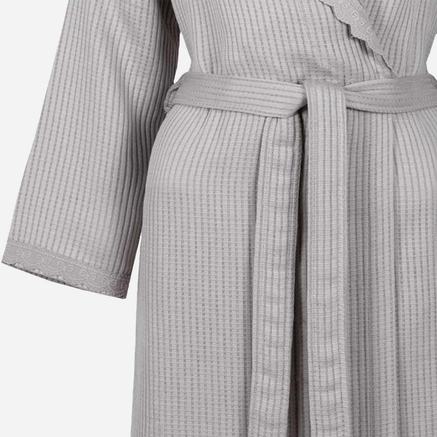 Alessa Organic Cotton Pique Women's Bathrobe Gray