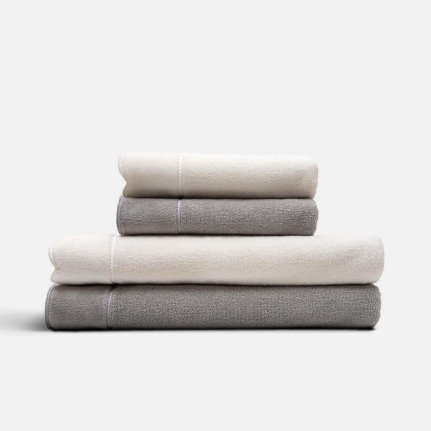 Arven Organic Cotton Bath Towel Set Cream/Gray