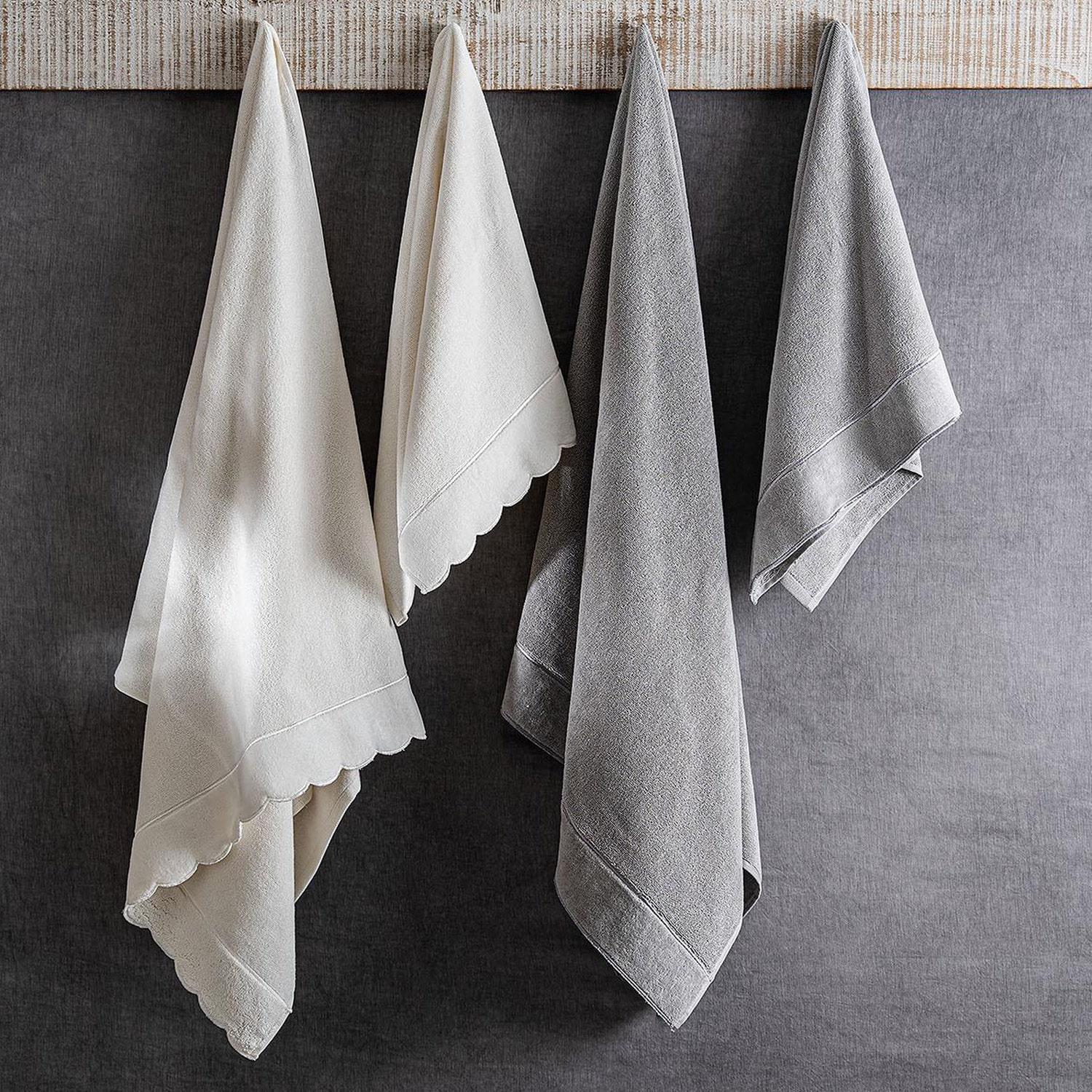 Arven Organic Cotton Bath Towel Set Cream/Gray