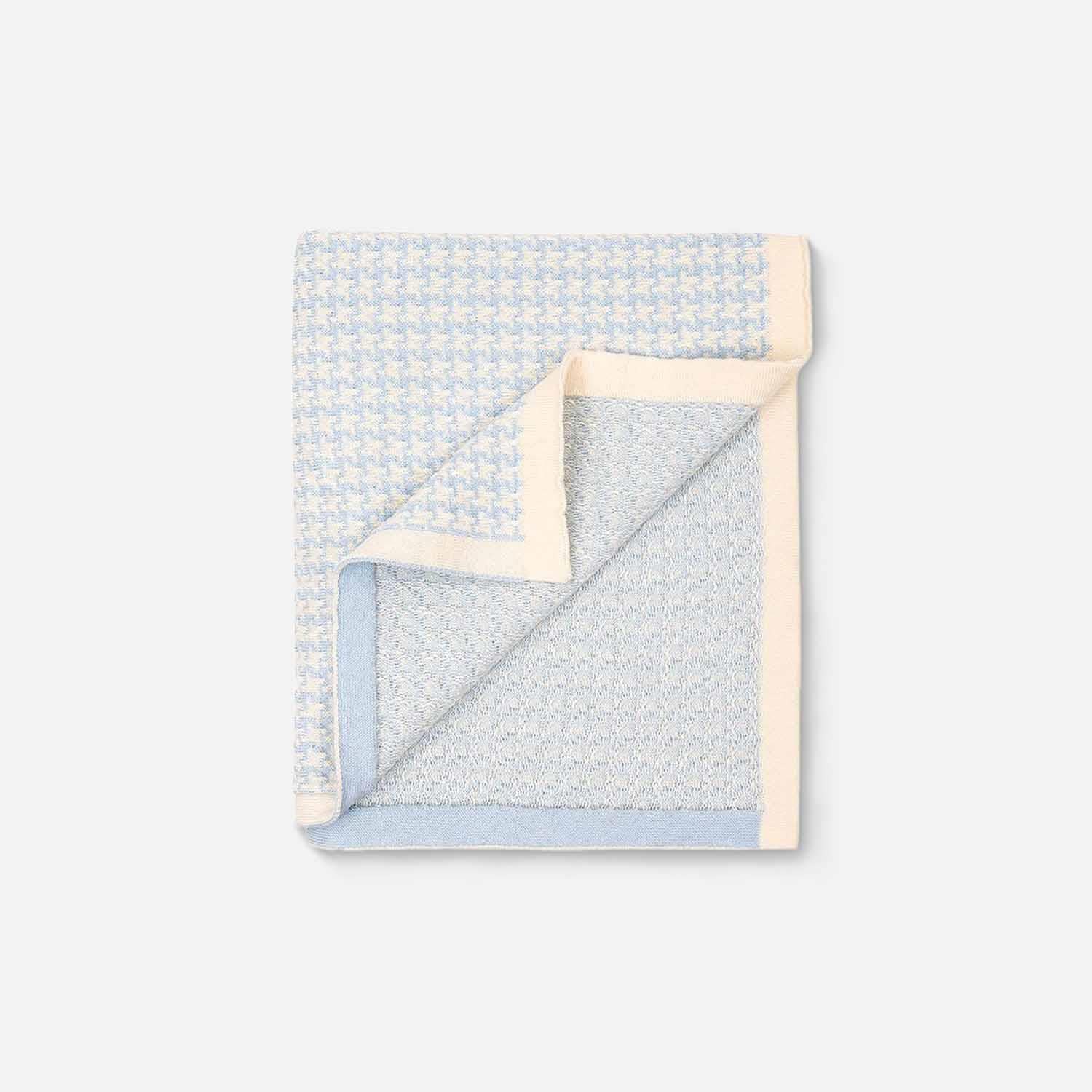 Baby Dream Organic Cotton Knitted Baby Blanket Blue