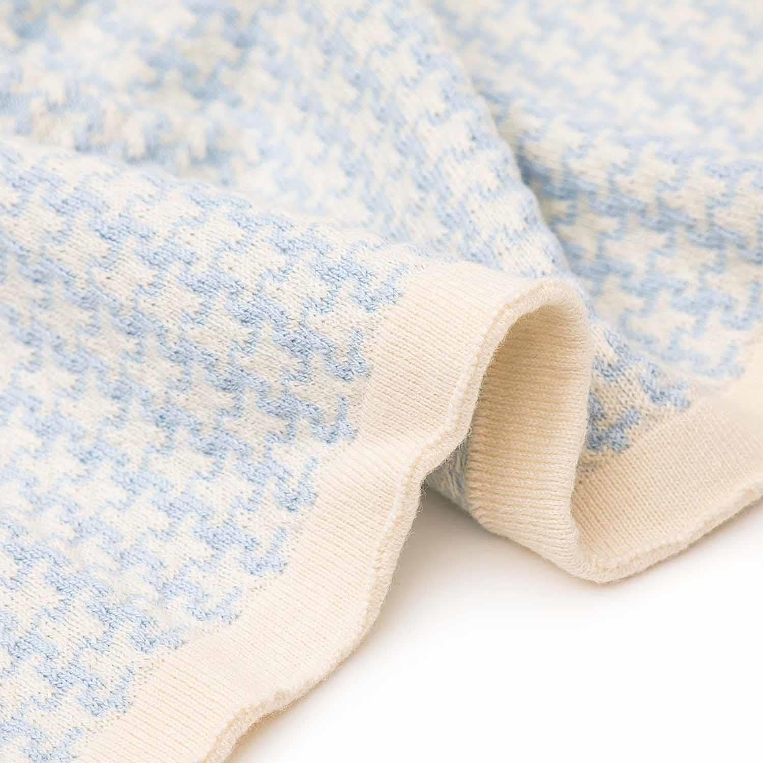 Baby Dream Organic Cotton Knitted Baby Blanket Blue