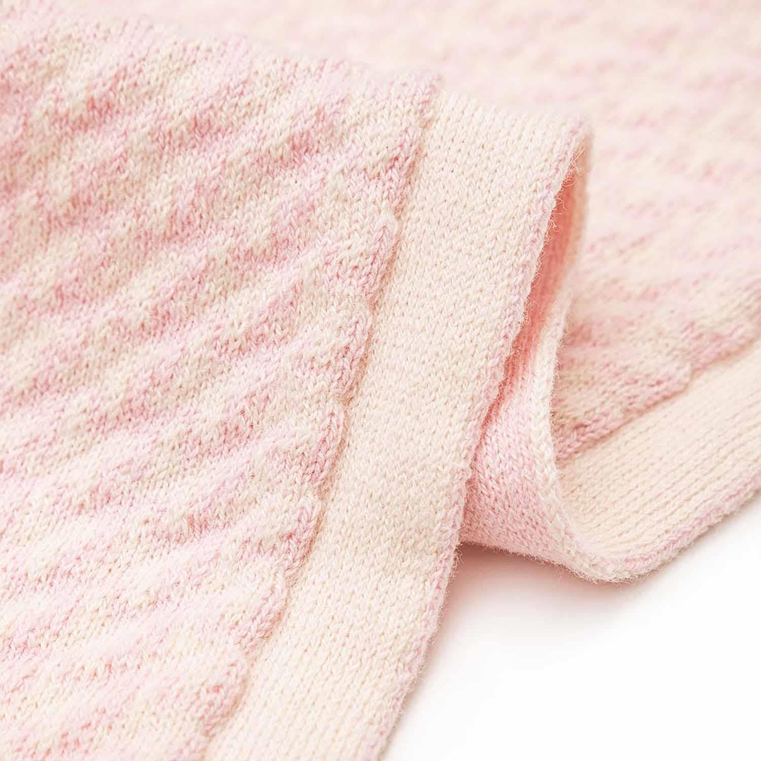 Baby Dream Organic Cotton Knitted Baby Blanket Powder