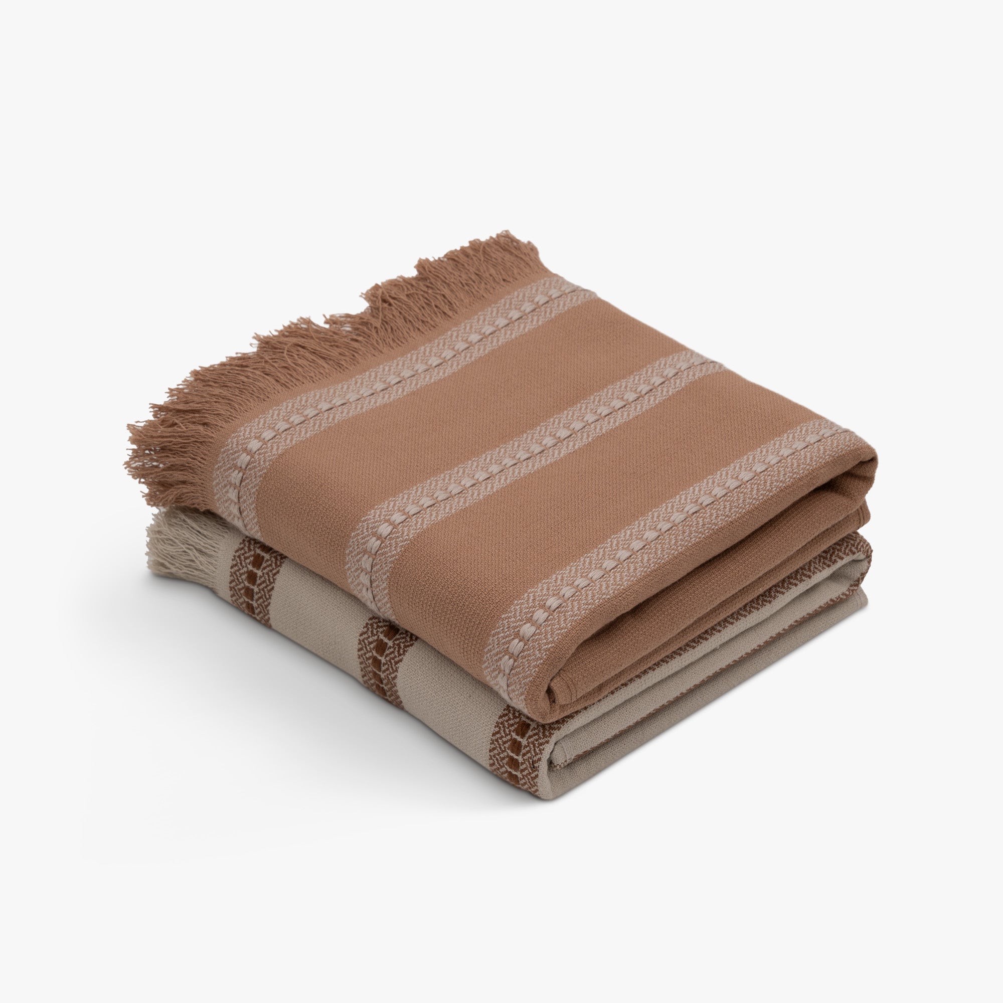 Neva Cotton Bouclé Dish Towel Set of 2 Beige/Brown