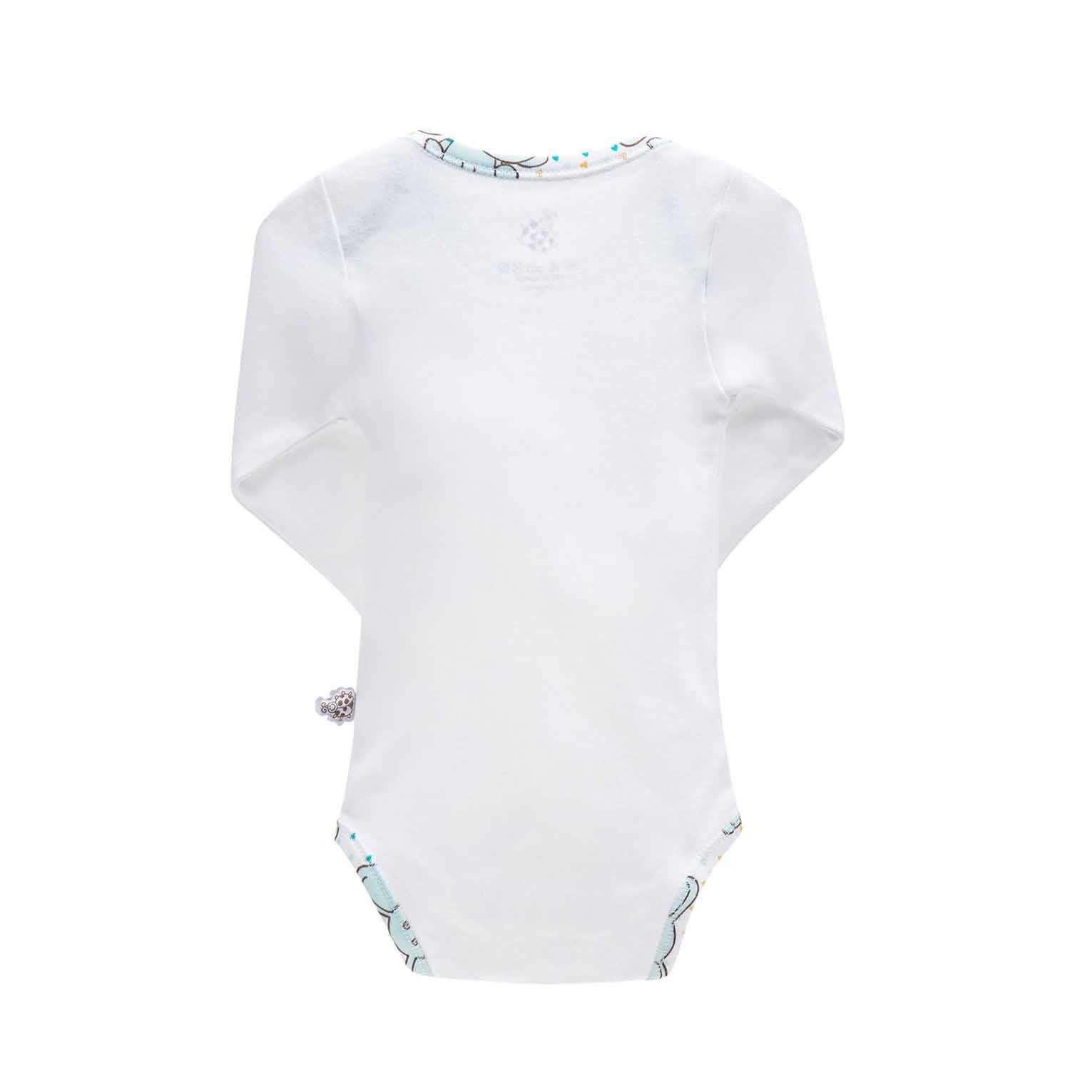 Borneo Organic Cotton Baby Bodysuit Set of 2 Long Sleeved White-Mint