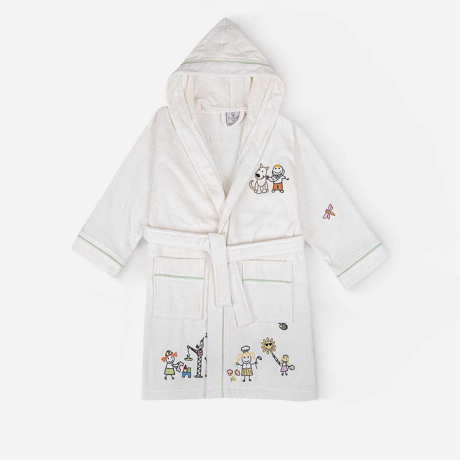 Carnaval Organic Cotton Kids' Bathrobe Cream