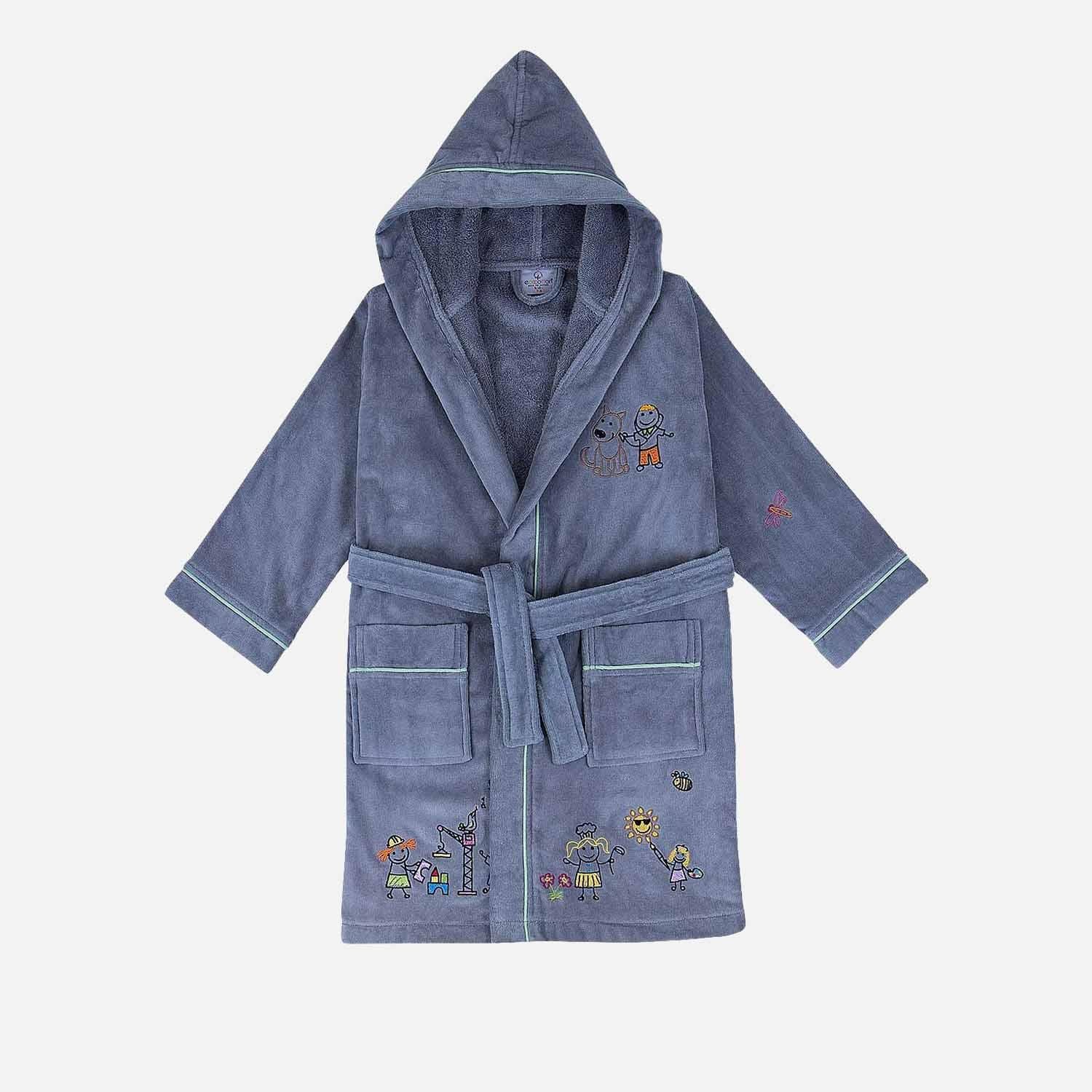 Carnaval Organic Cotton Kids' Bathrobe Gray