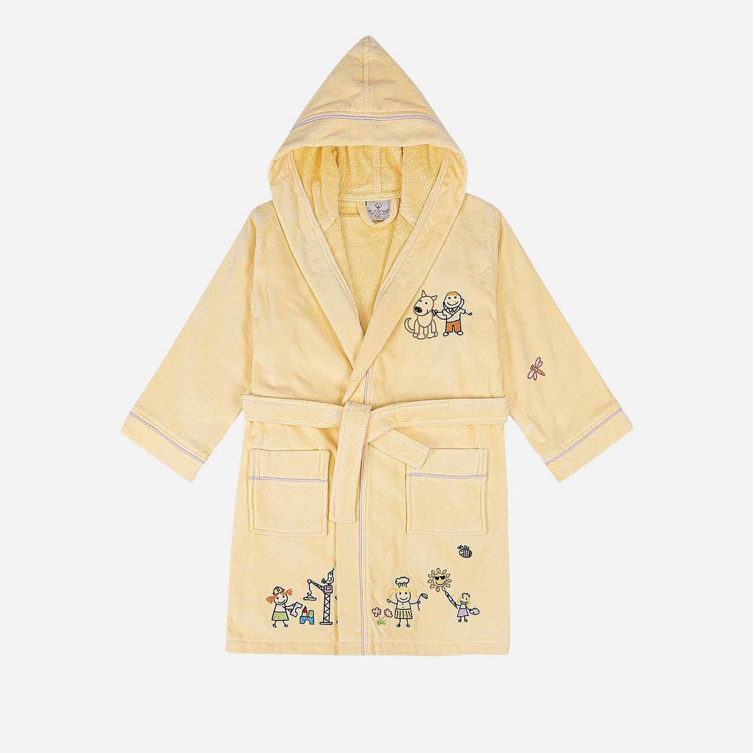 Carnaval Organic Cotton Kids' Bathrobe Yellow