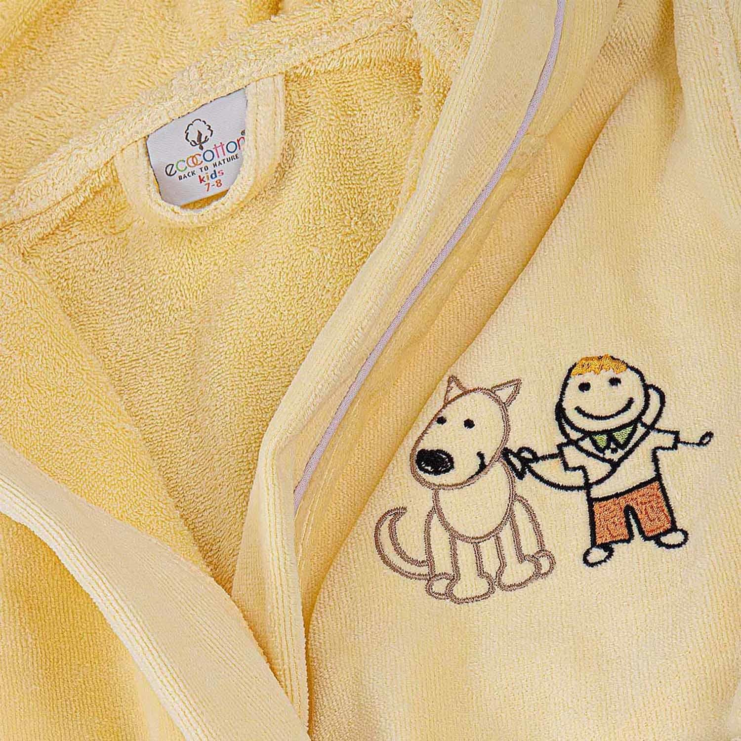 Carnaval Organic Cotton Kids' Bathrobe Yellow