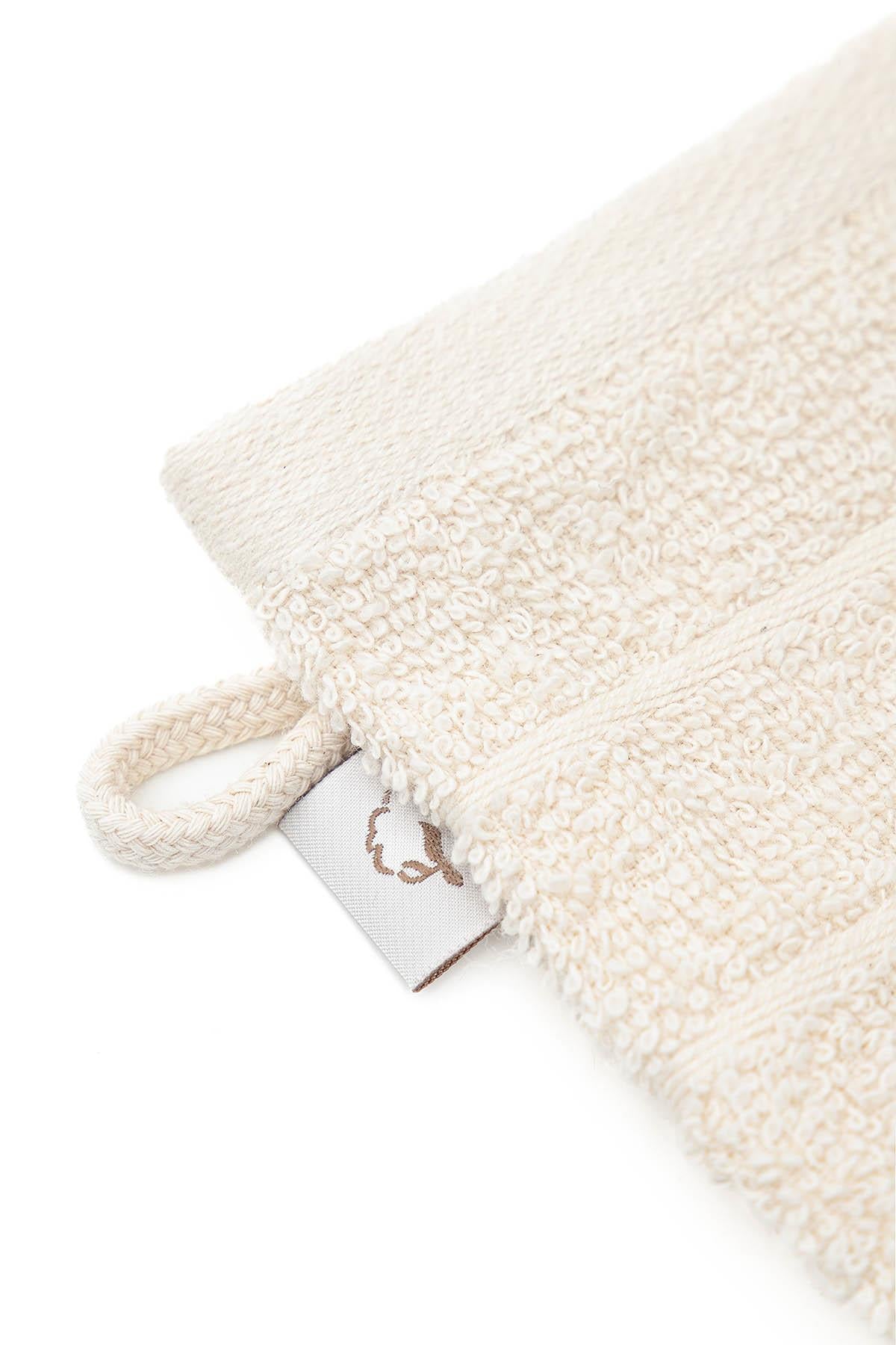 Cotton Towel Bath Glove Set of 2 Cream