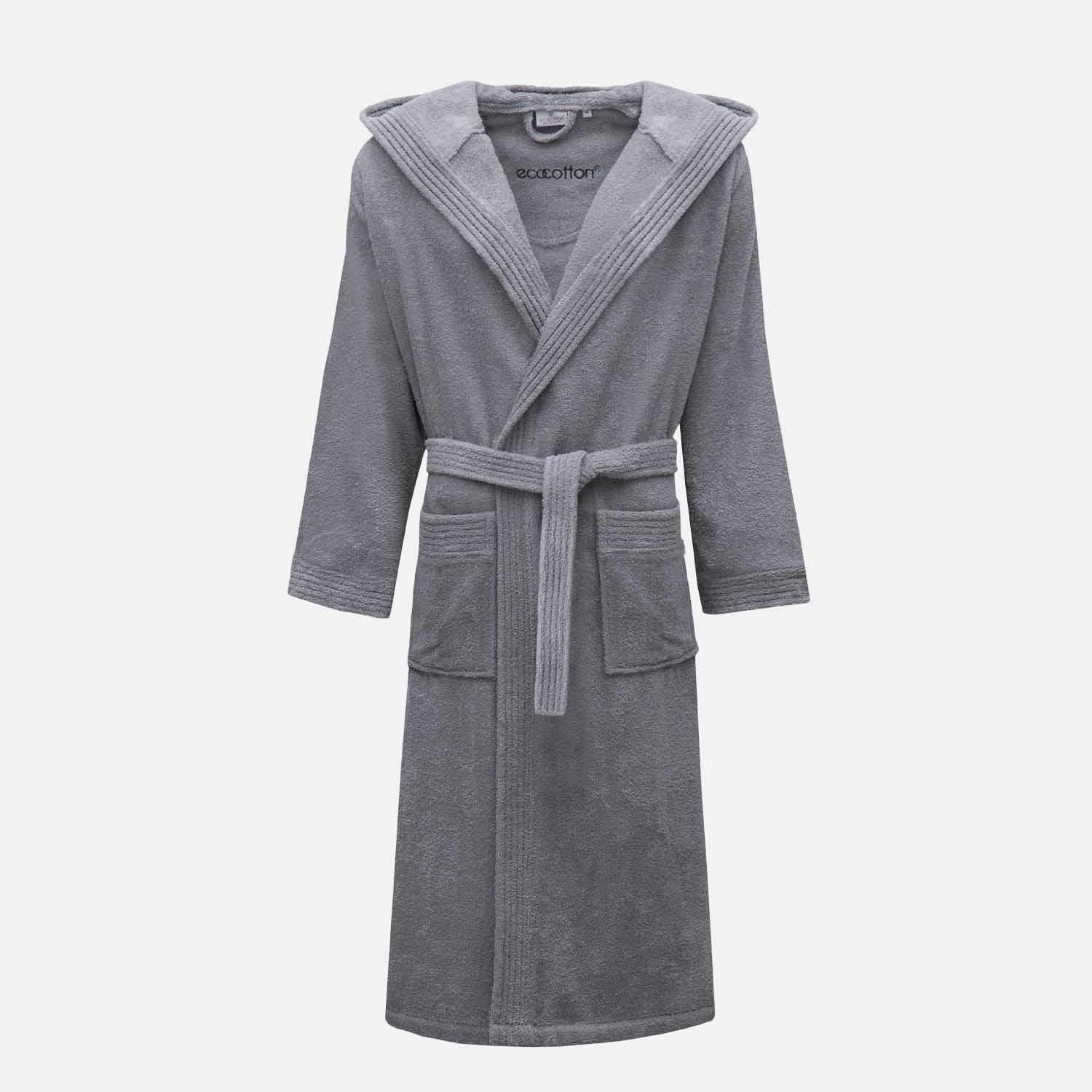 Ecosoft Organic Cotton New Men's Bathrobe Gray