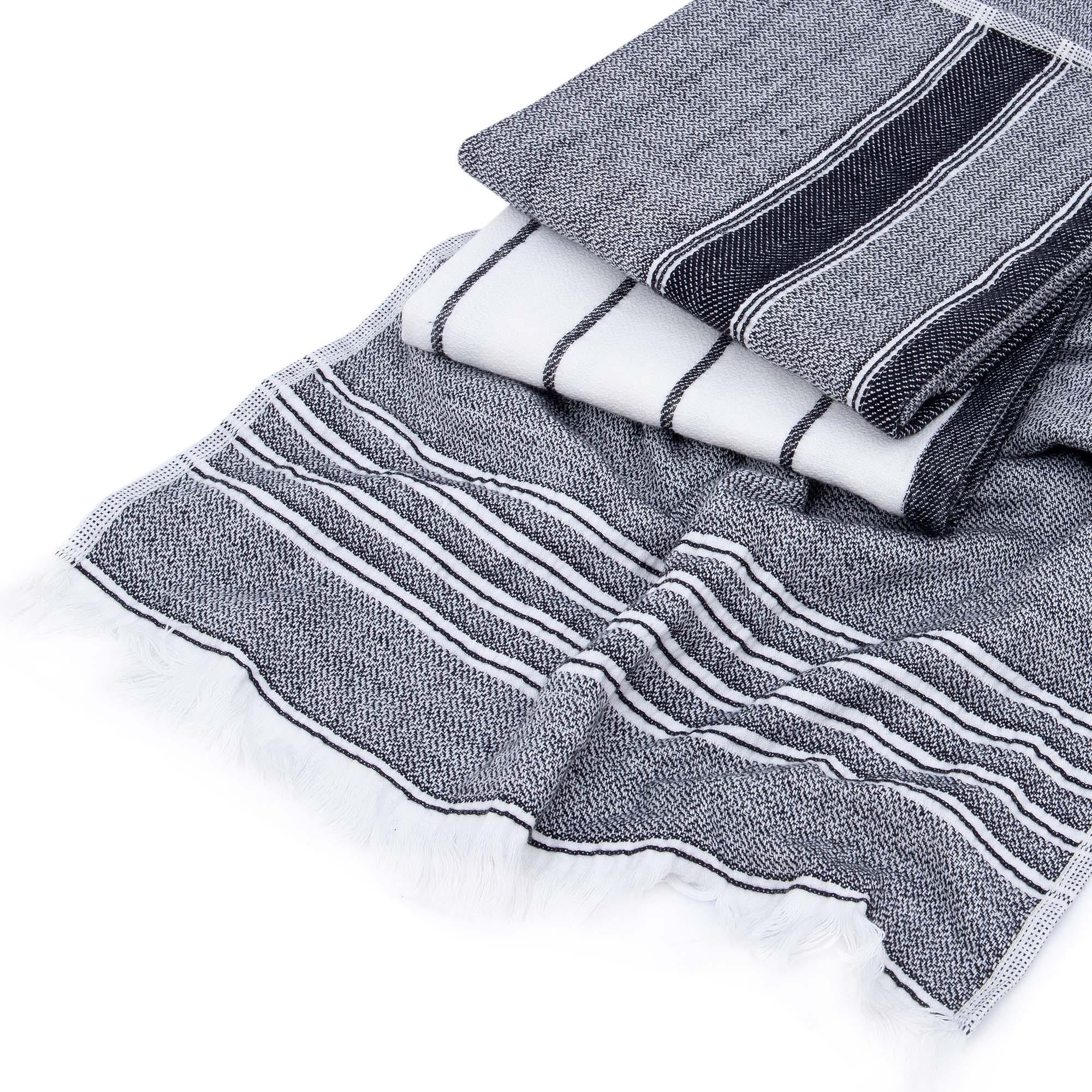 Elis Organic Cotton Kitchen Towel Set of 3 Black