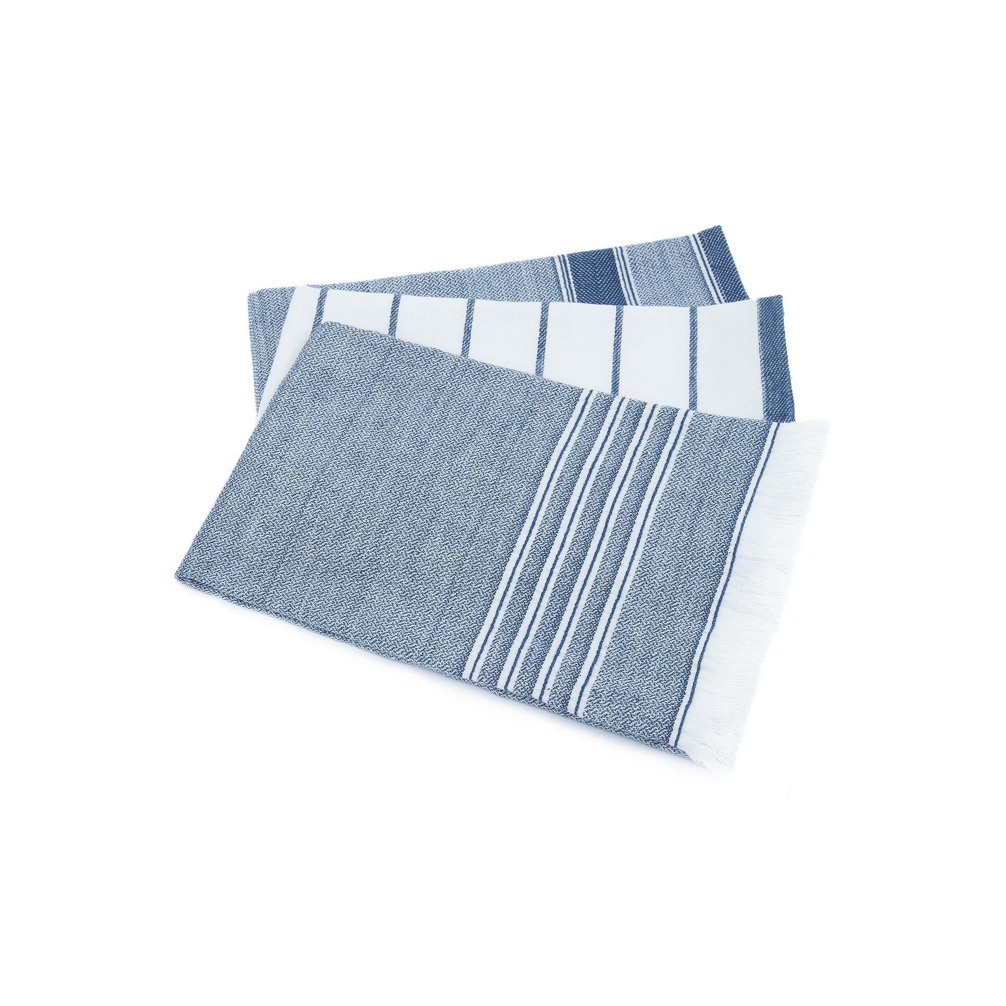 Elis Organic Cotton Kitchen Towel Set of 3 Blue