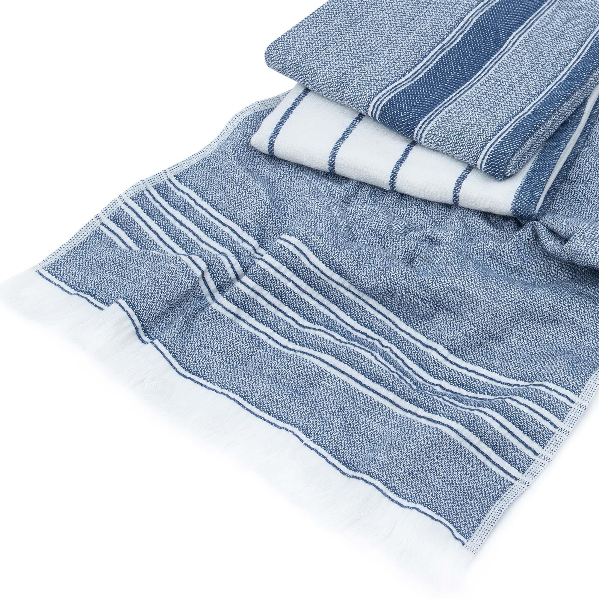 Elis Organic Cotton Kitchen Towel Set of 3 Blue