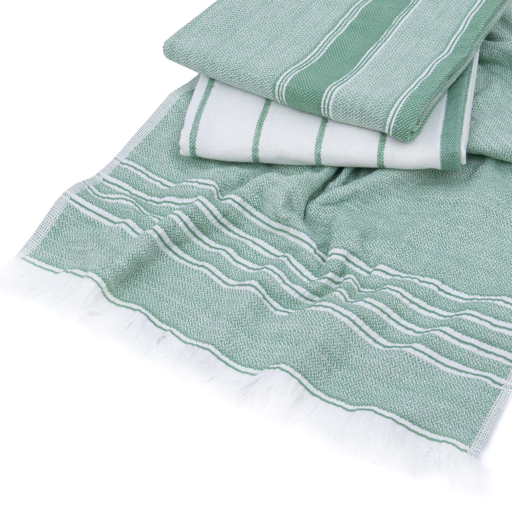 Elis Organic Cotton Kitchen Towel Set of 3 Green