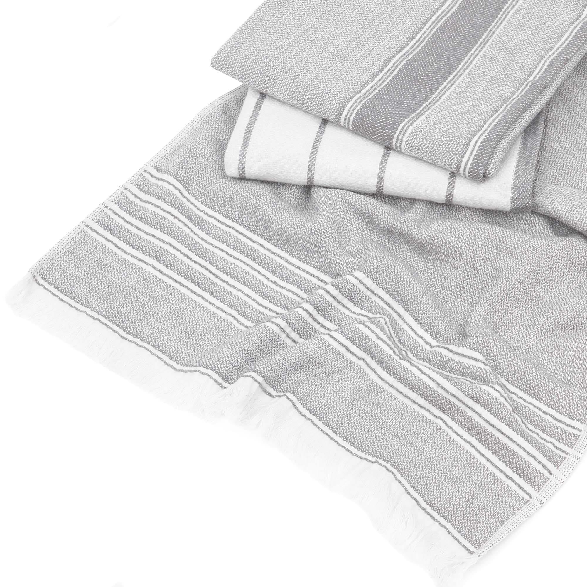 Elis Organic Cotton Kitchen Towel Set of 3 Grey