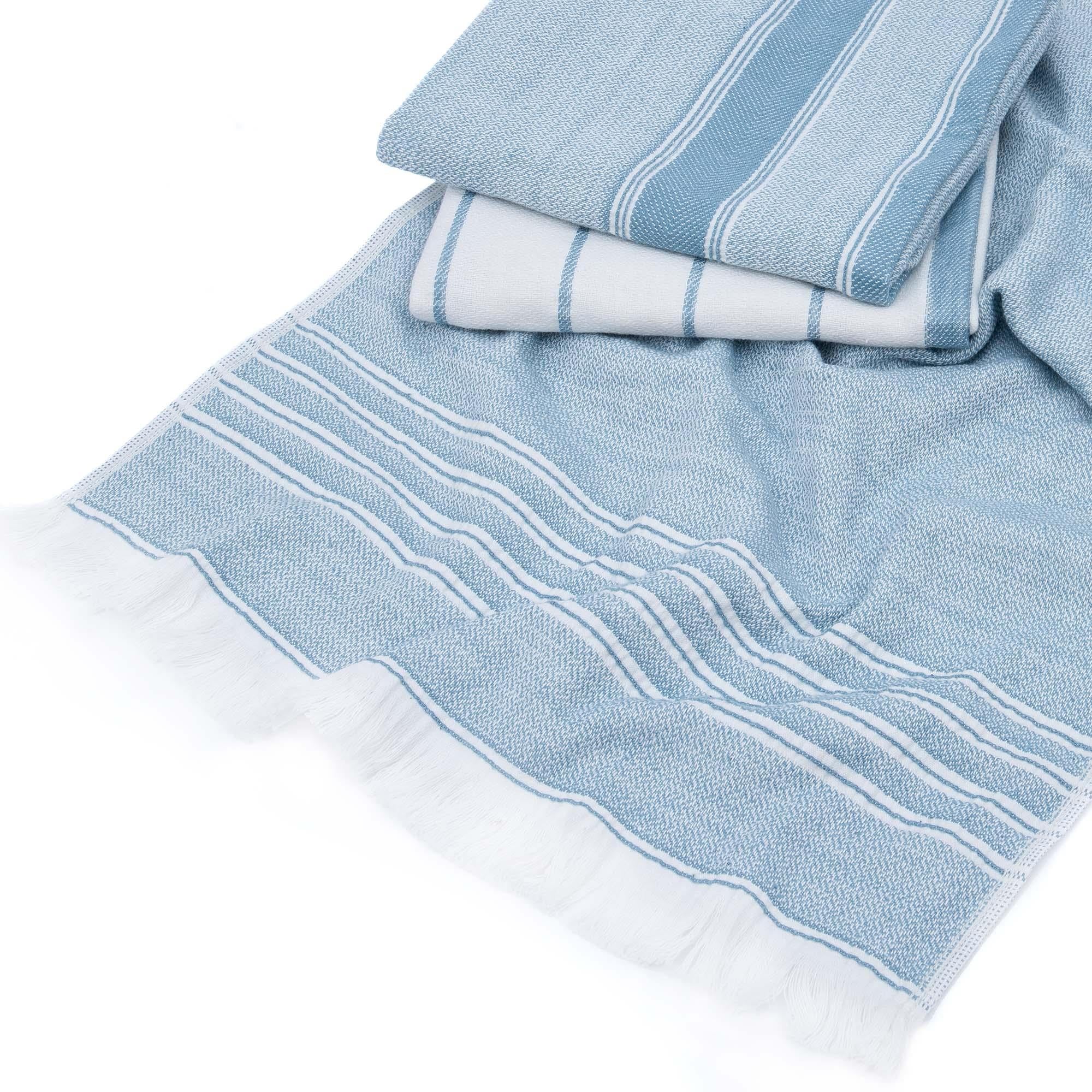 Elis Organic Cotton Kitchen Towel Set of 3 Light Blue