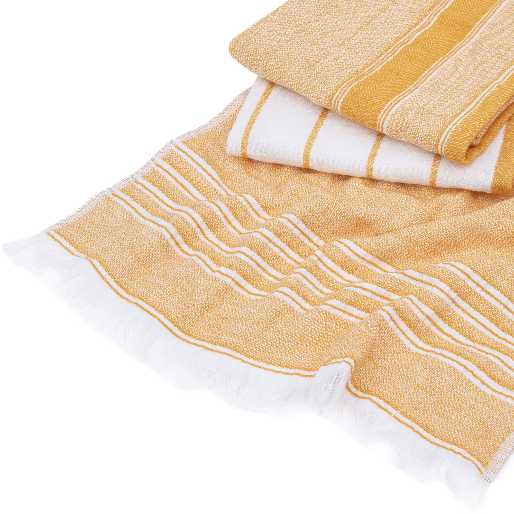 Elis Organic Cotton Kitchen Towel Set of 3 Yellow