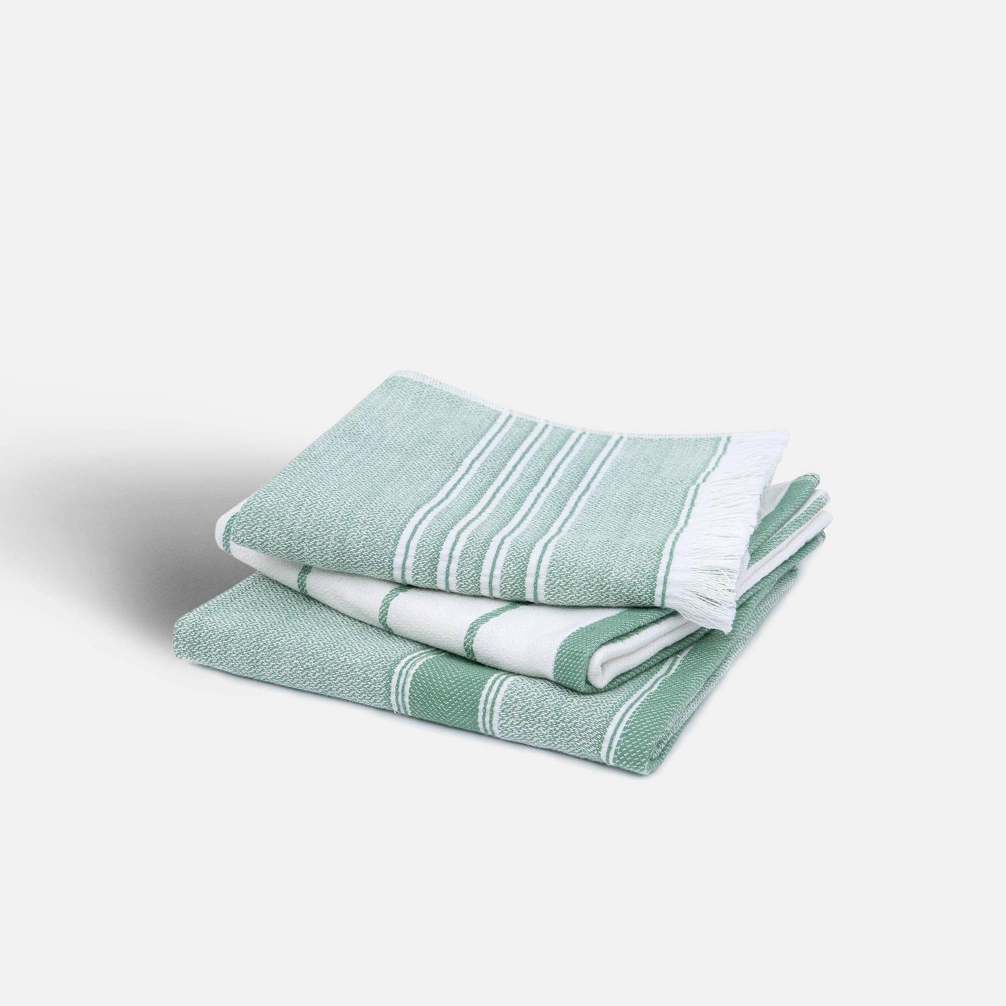 Elis Organic Cotton Kitchen Towel Set of 3 Green