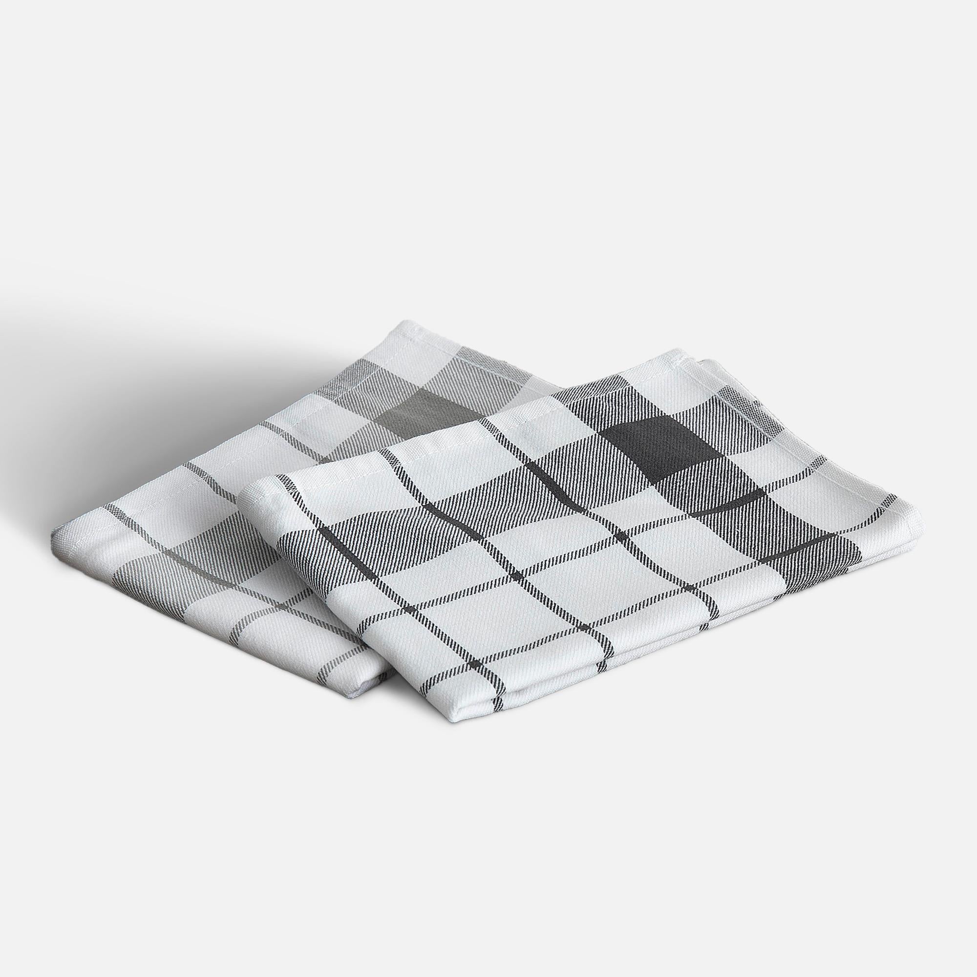 Esila Cotton Tea Towel Set of 2 Grey-Anthracite