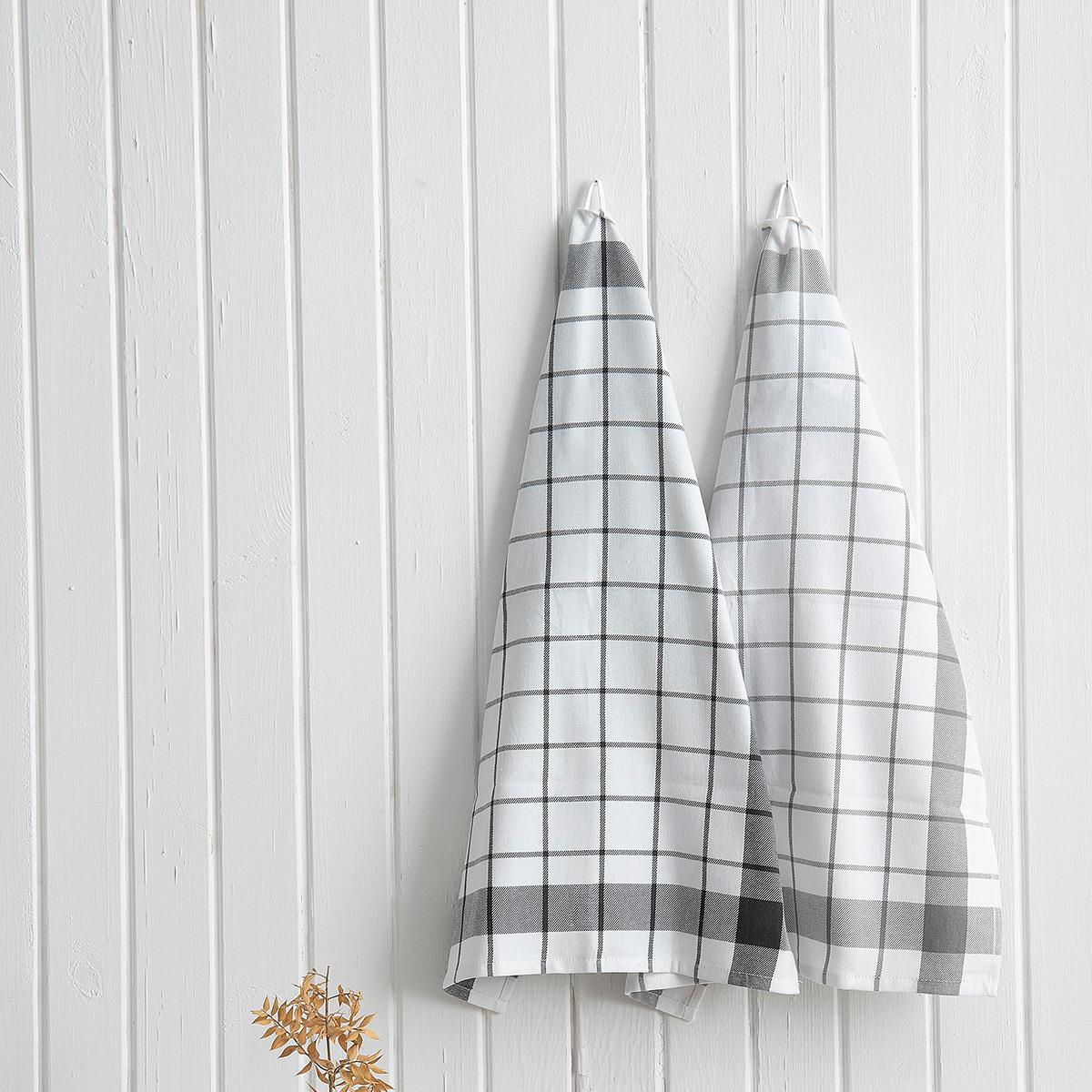 Esila Cotton Tea Towel Set of 2 Grey-Anthracite