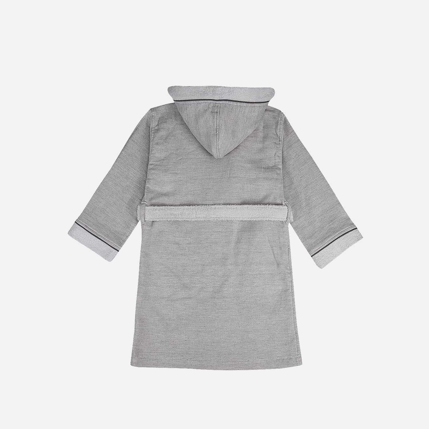 Hasna Organic Cotton Linen Kids' Bathrobe Gray