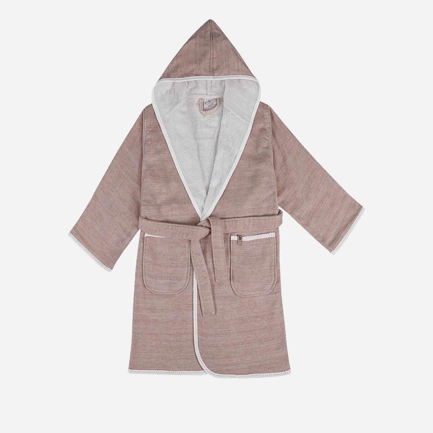 Hasna Organic Cotton Linen Kids' Bathrobe Terra