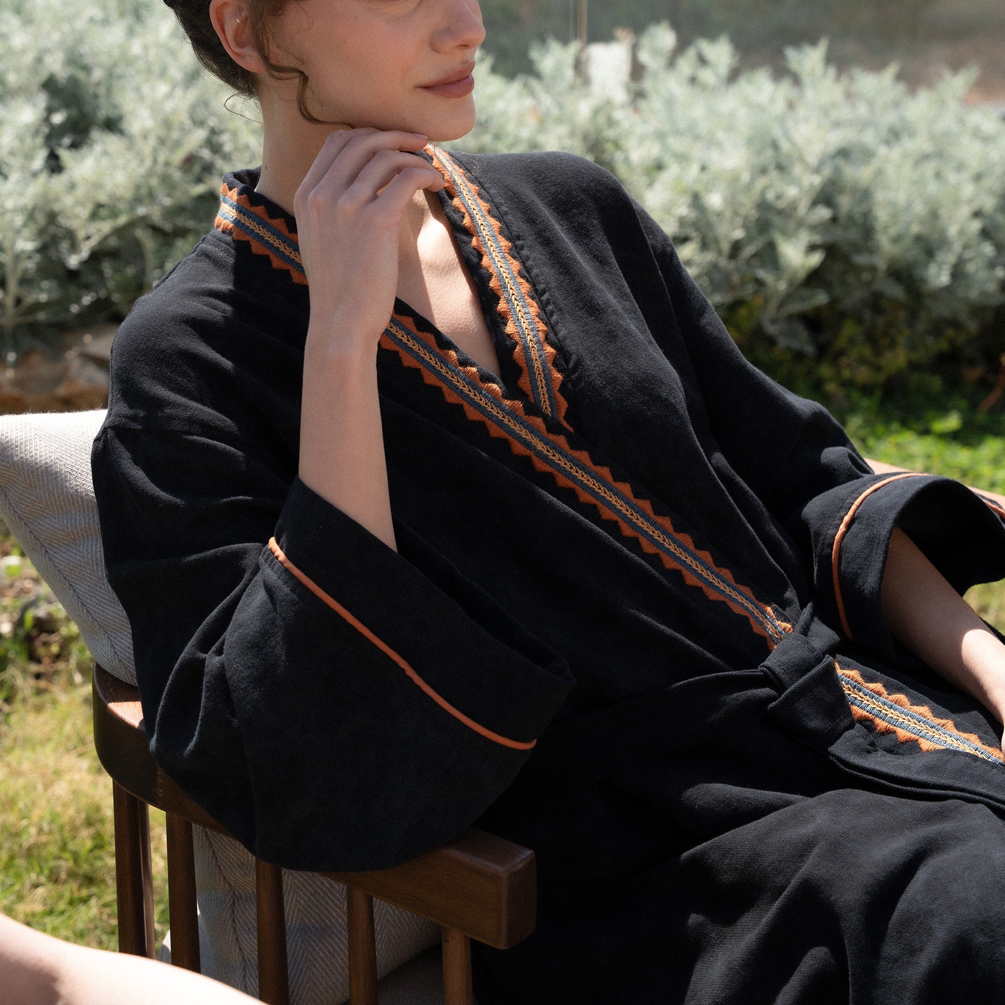 Hazar Organic Turkish Cotton Women's Dressing Gown Anthracite