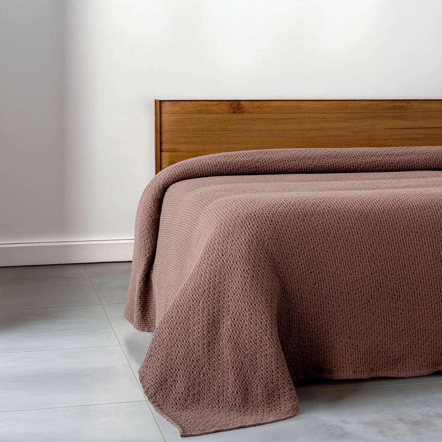 Lara Turkish Cotton Single Pique Bedspread Brown