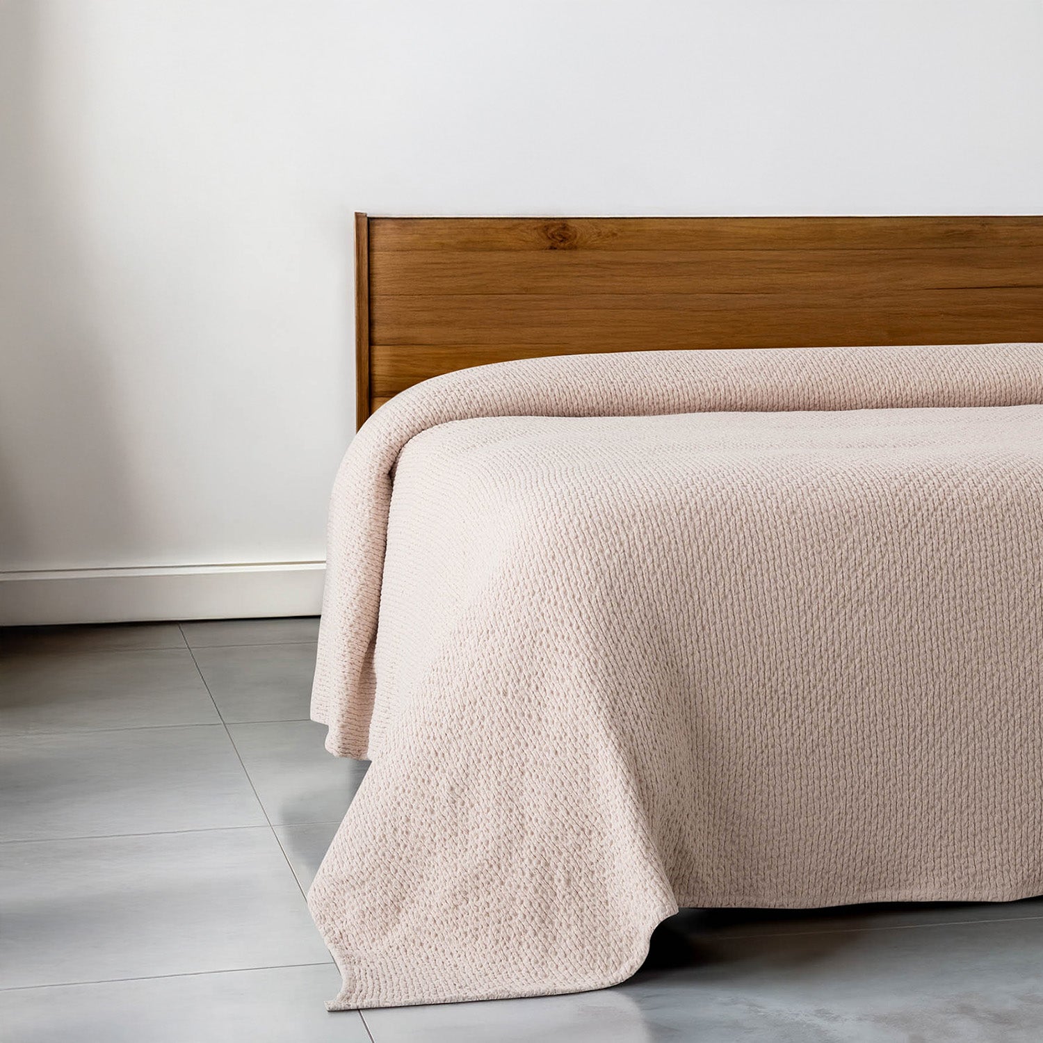 Lara Turkish Cotton Single Pique Bedspread Light Salmon