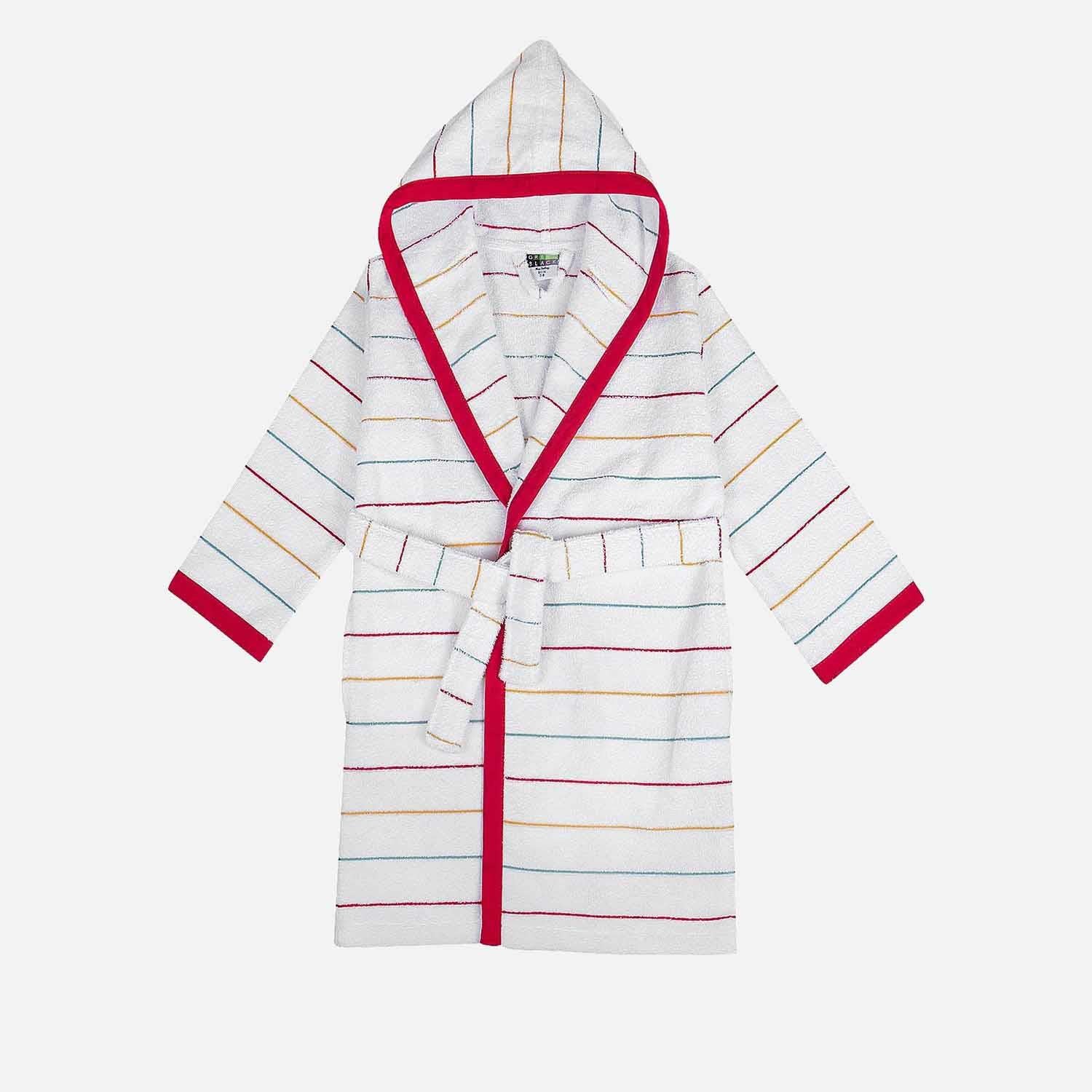 Lavinia Organic Cotton Kids' Bathrobe Cream-Fuchsia