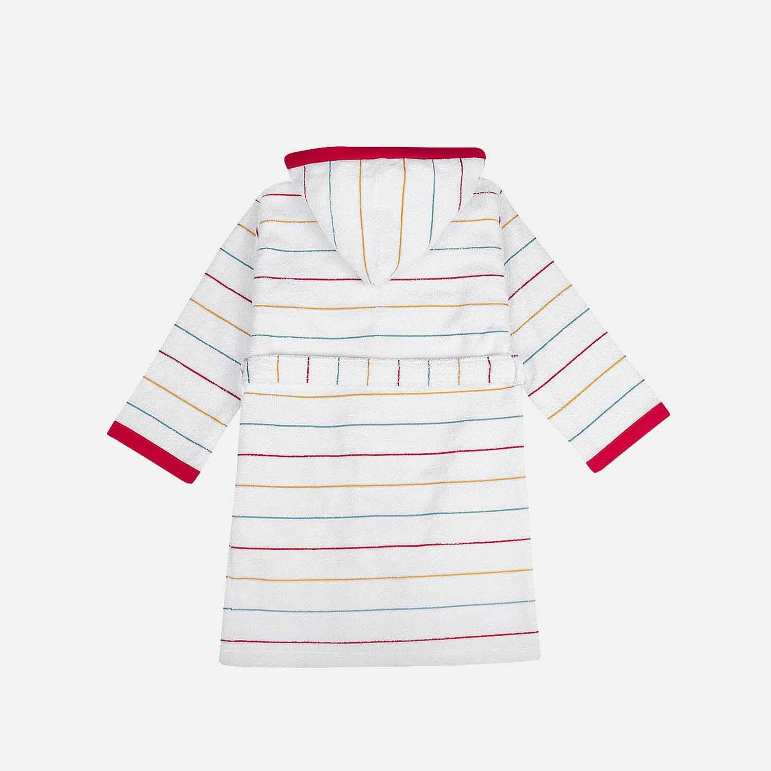 Lavinia Organic Cotton Kids' Bathrobe Cream-Fuchsia