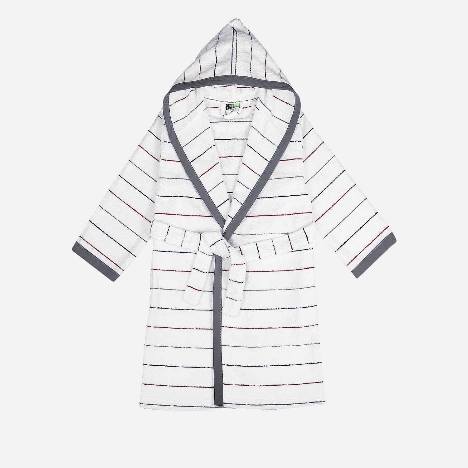 Lavinia Organic Cotton Kids' Bathrobe Cream-Grey