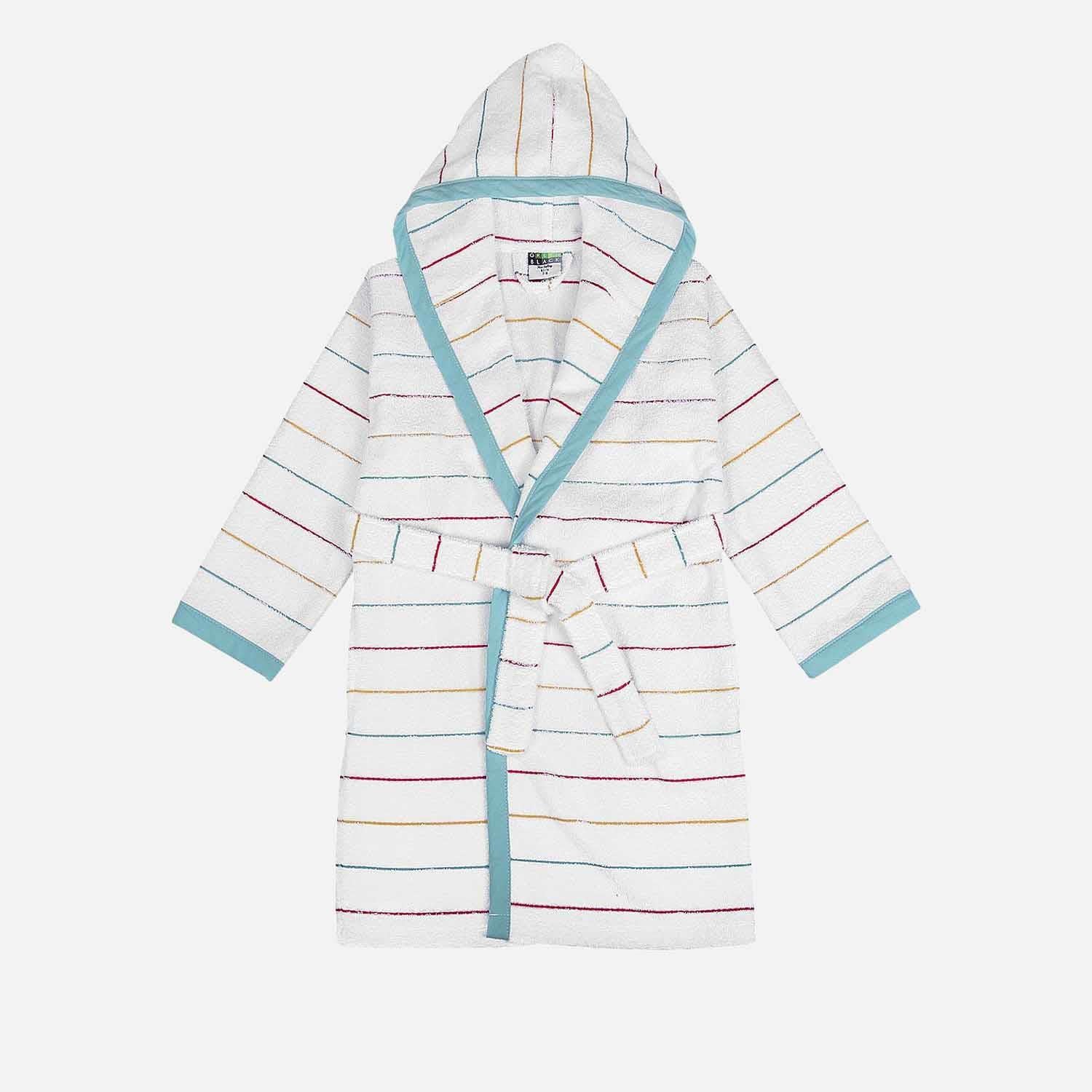 Lavinia Organic Cotton Kids' Bathrobe Cream-Mint