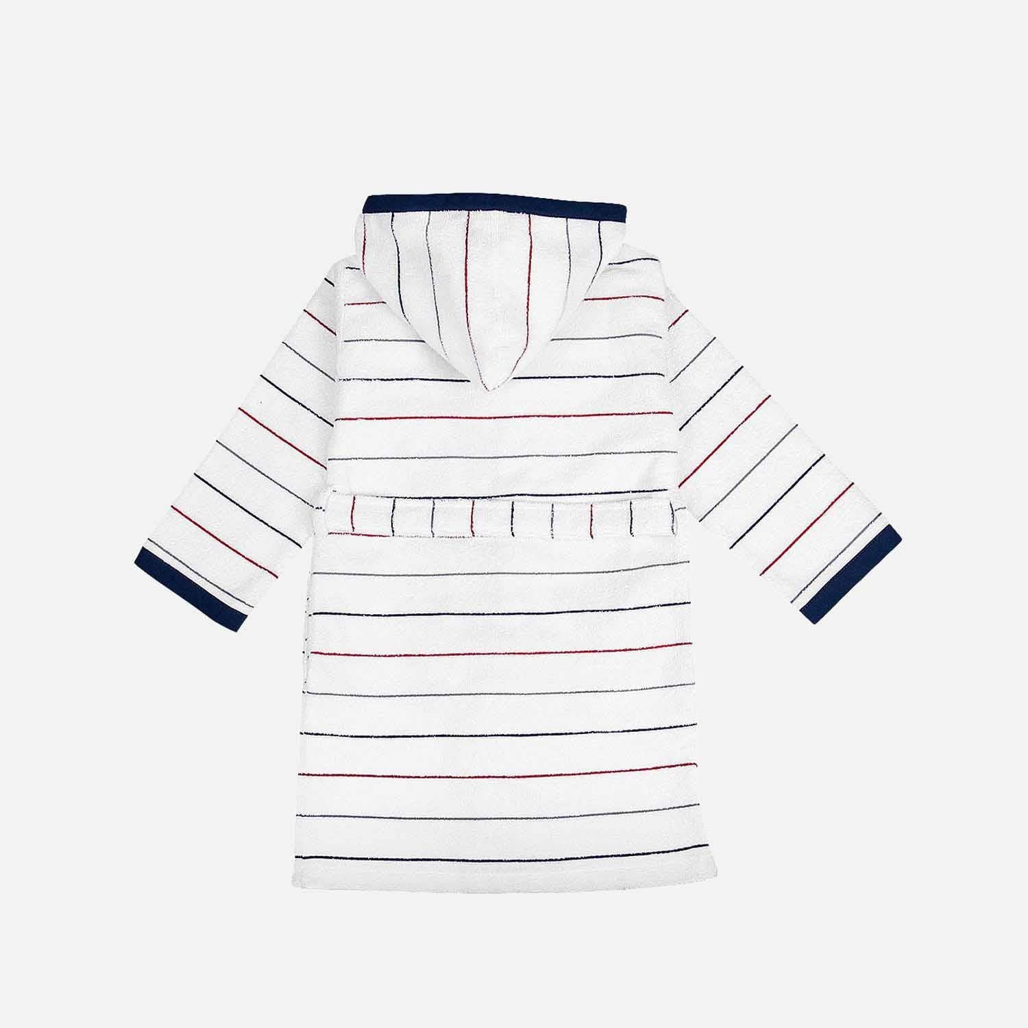 Lavinia Organic Cotton Kids' Bathrobe Cream-Navy Blue