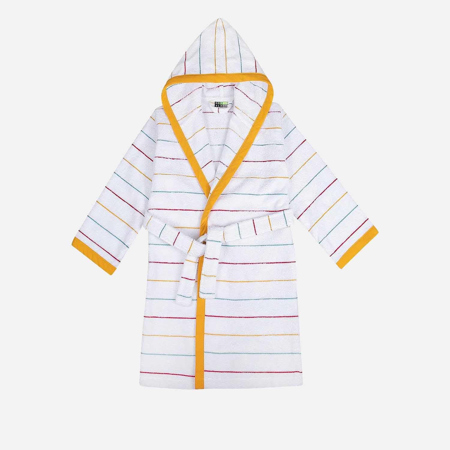 Lavinia Organic Cotton Kids' Bathrobe Cream-Yellow