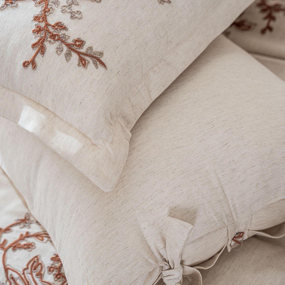 Libera Cotton Linen Double Bedding Set Cream-Terra