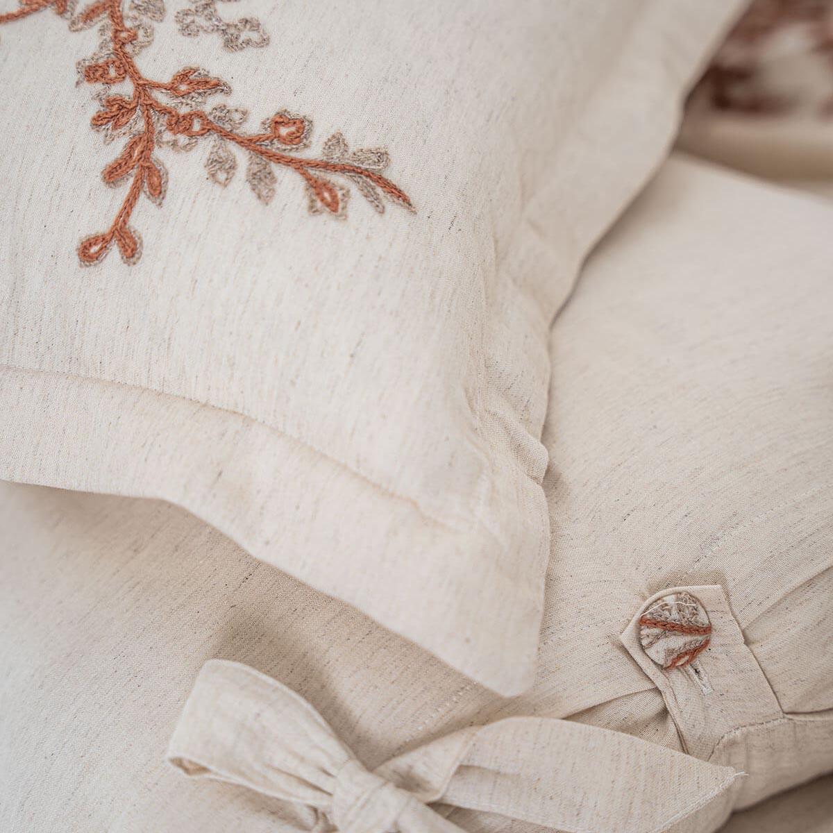 Libera Cotton Linen Double Bedding Set Cream-Terra